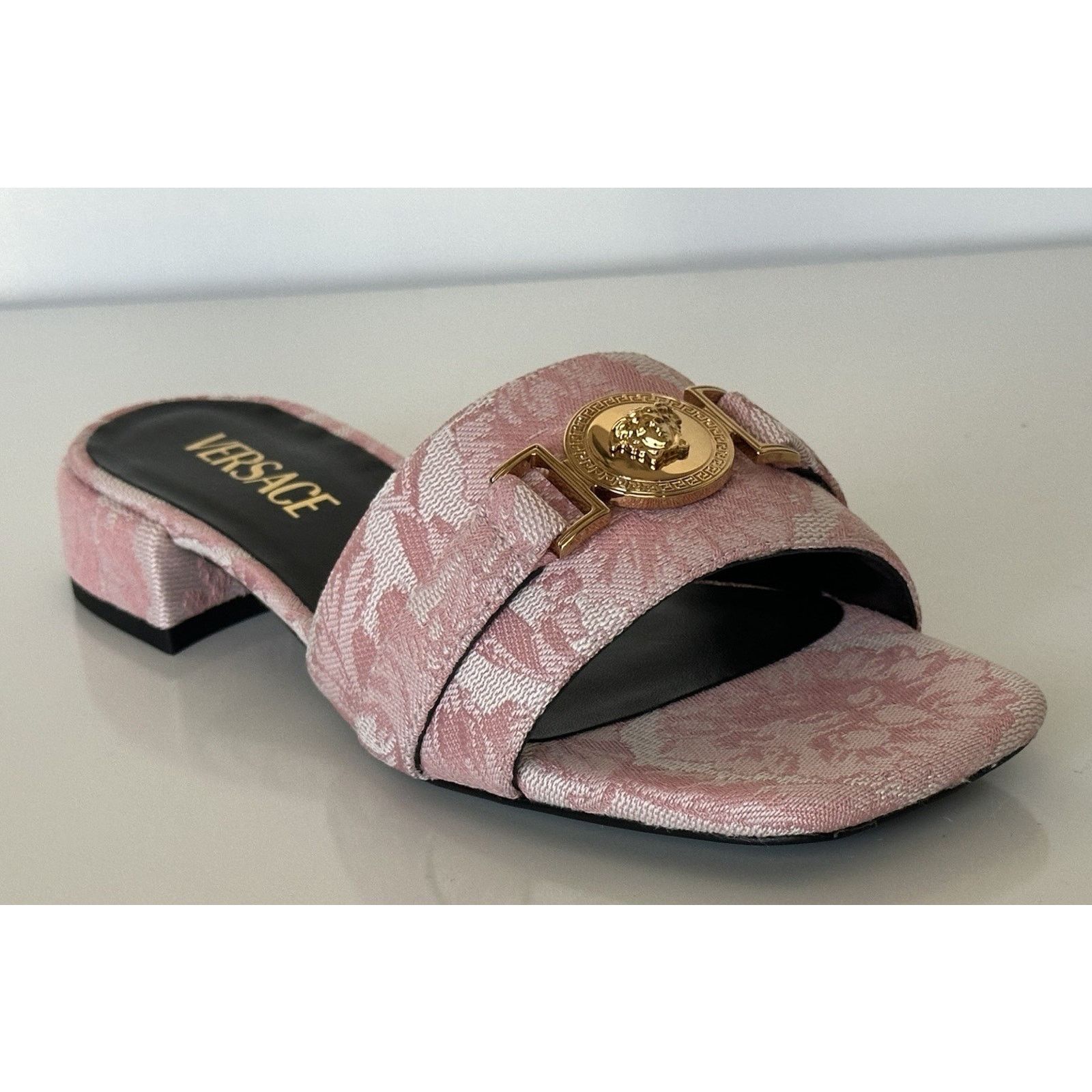 Versace VERSACE Women's Medusa Head Baby Pink Sandals 7 US 1014748 Size US 7 / IT 37 - 3 Thumbnail