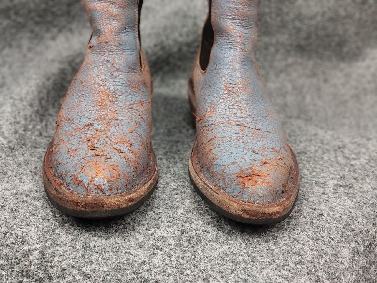 MoMA Moma Italy Design crackle aged western leather pull on boots Size US 5 / IT 35 - 5 Thumbnail