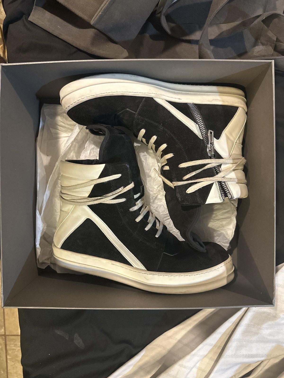 Rick Owens Rick Owens Pirarucu Fish Leather Geobaskets, Black