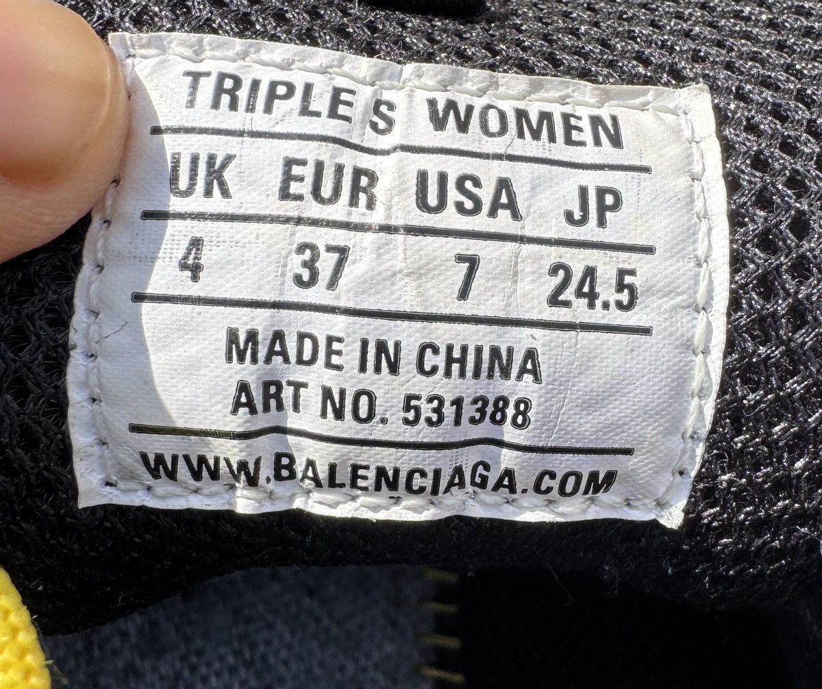 Balenciaga Balenciaga Triple S Distressed Sneakers Black/Yellow Size US 7 / IT 37 - 16 Thumbnail