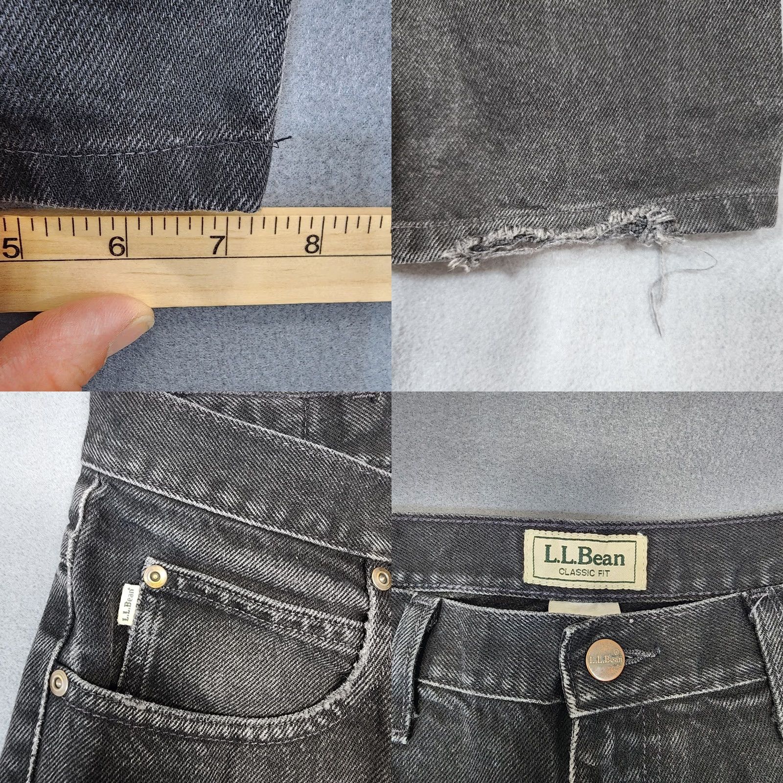 Vintage LL Bean Jeans 32x28 Black Classic Straight Mens Regular Cotton Zip Inseam 28s 32x28 Chores Workwear Outdoor Casual Size US 32 / EU 48 - 8 Thumbnail