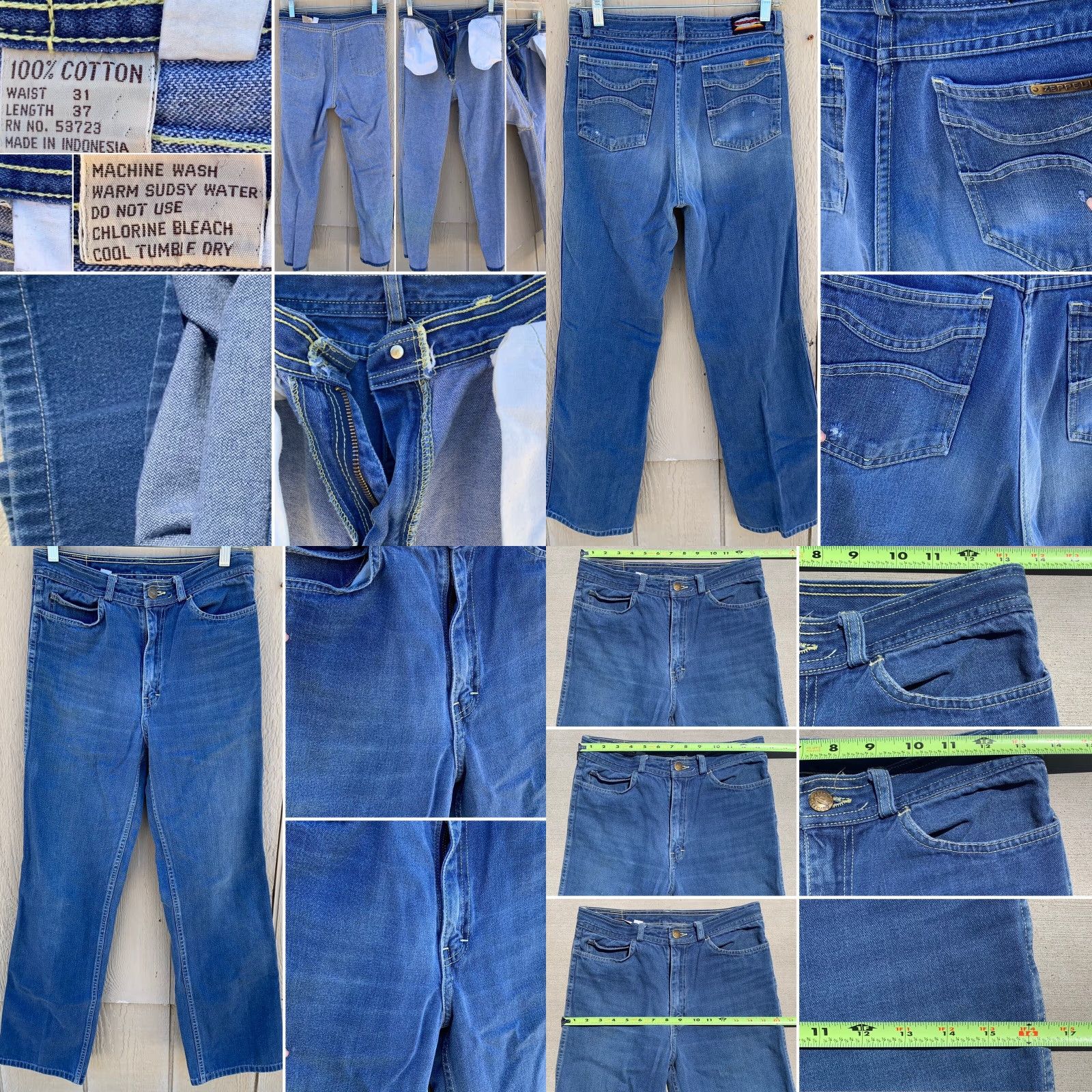 Vintage VINTAGE Zeppelin Jeans 31 X 37 28” Waist 30 1/2” Inseam Denim Blue 1970s 1970s Casual Mens Girls Boys Size 24" / US 00 / IT 34 - 8 Thumbnail