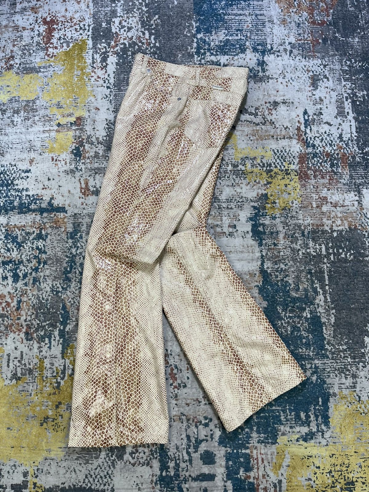 If Six Was Nine Acquaverde Snakeskin Flare Pants Size 28" / US 6 / IT 42 - 2 Thumbnail