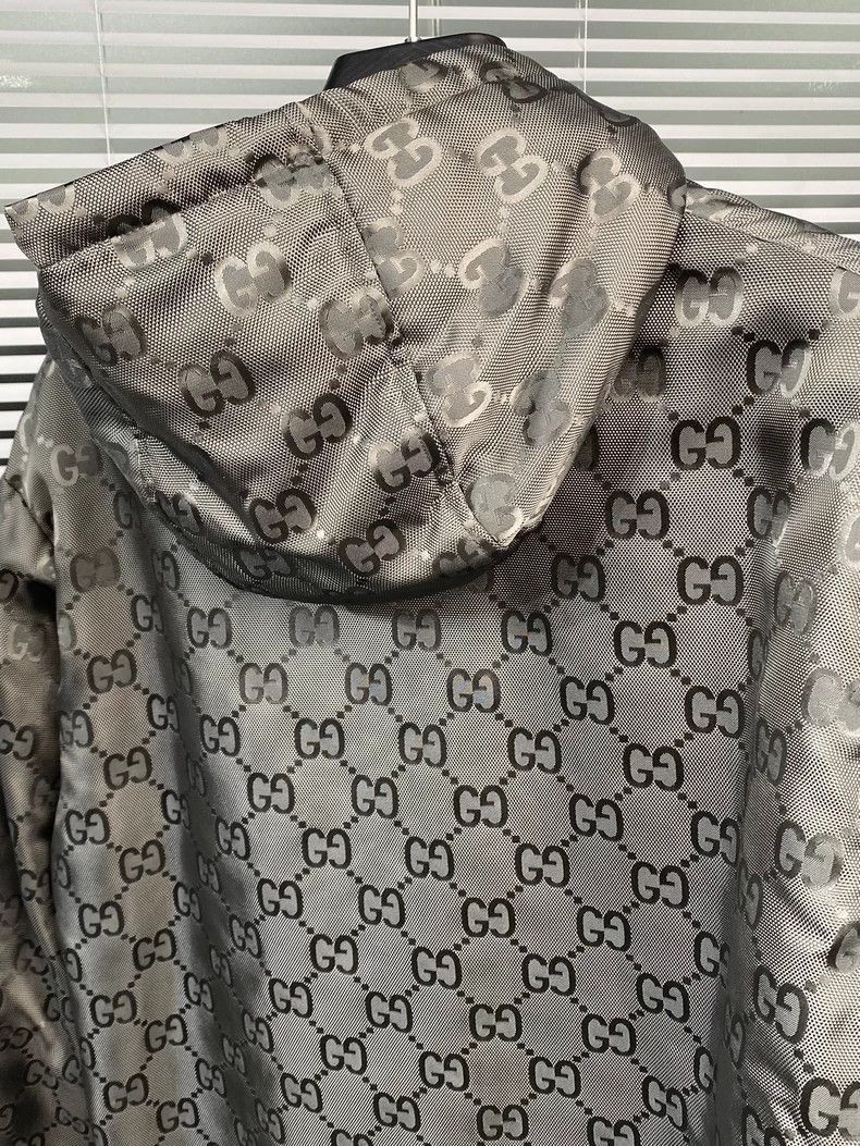 Gucci Gucci Monogrammed Hooded Jacket in Grey-2506 Size US XL / EU 56 / 4 - 8 Thumbnail