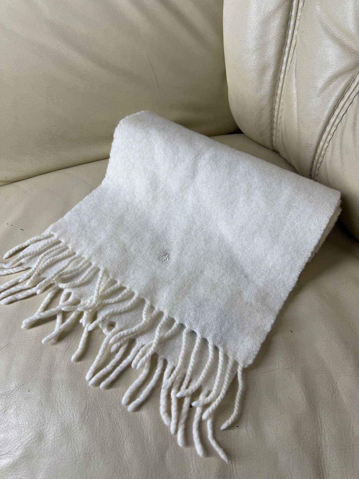 Polo Ralph Lauren Vintage Polo Ralph Lauren Wool Scarf Muffer white beige Size ONE SIZE - 11 Thumbnail