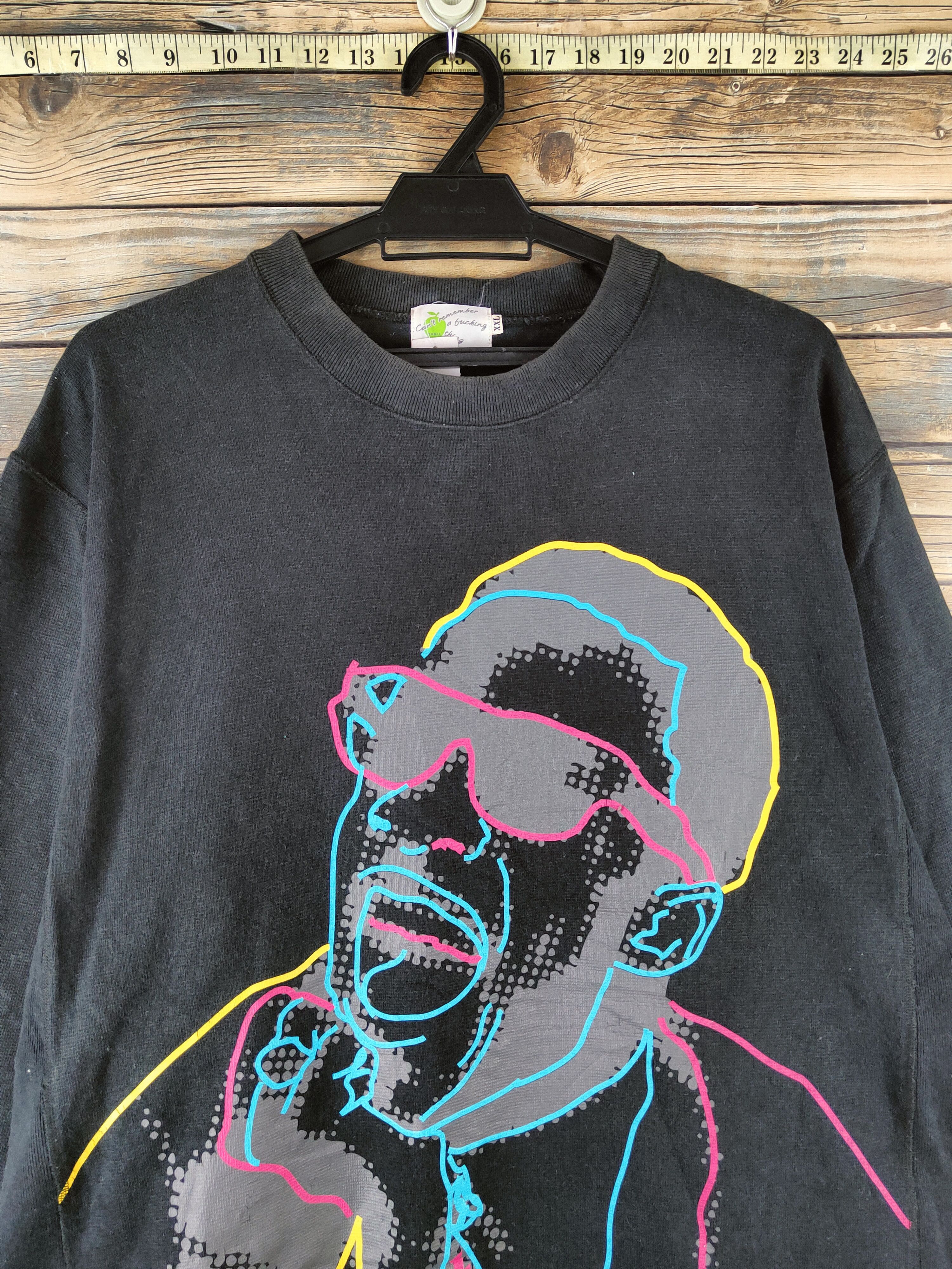 Japanese Brand DL Craft Black rapper Sweatshirts #46-212 Size US XXL / EU 58 / 5 - 2 Thumbnail