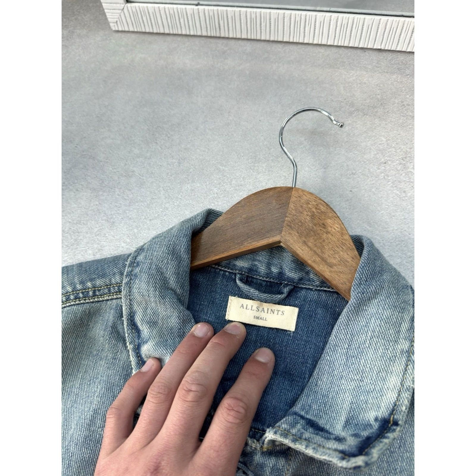 Allsaints AllSaints Denim Jacket Distressed Vintage Blue Button Casual Mens S Size US S / EU 44-46 / 1 - 5 Thumbnail