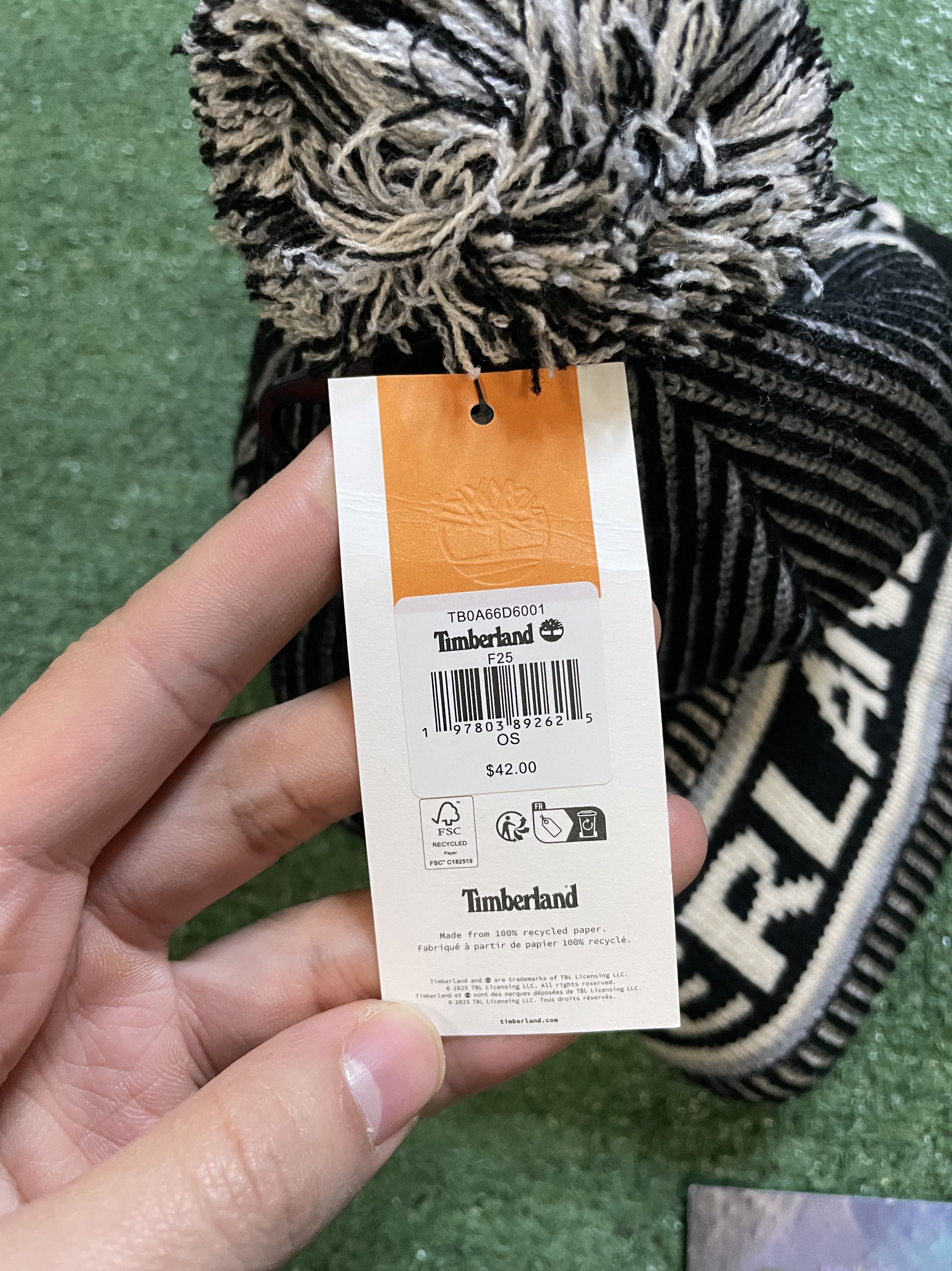 Timberland Timberland stadium black and white beanie Size ONE SIZE - 4 Thumbnail