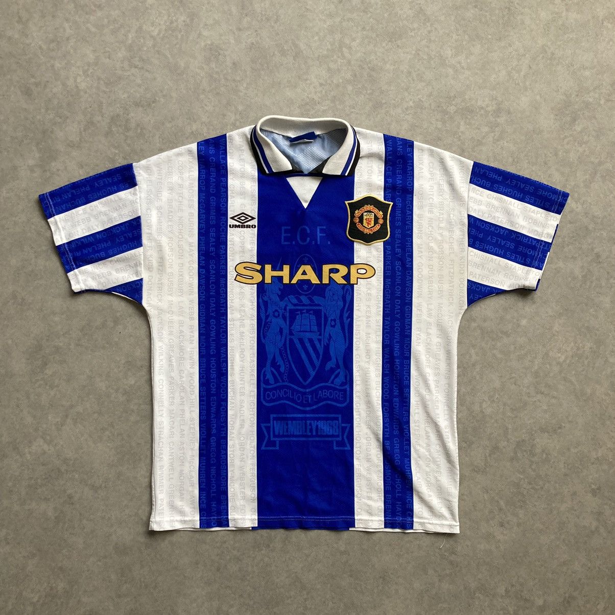 image of Manchester United Umbro Sharp Vintage Football 1994/1996 in White, Men's (Size XL)