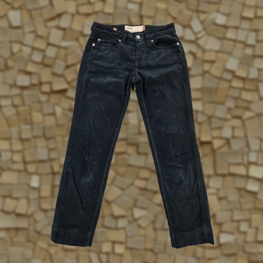 Vintage NOTIFY Women Jeans Black Capri Hellebora Low Rise Corduroy 25 W25 L26 Stretch Zip Fly Italy Cropped Vintage No Size 42" / US 20 - 1 Thumbnail