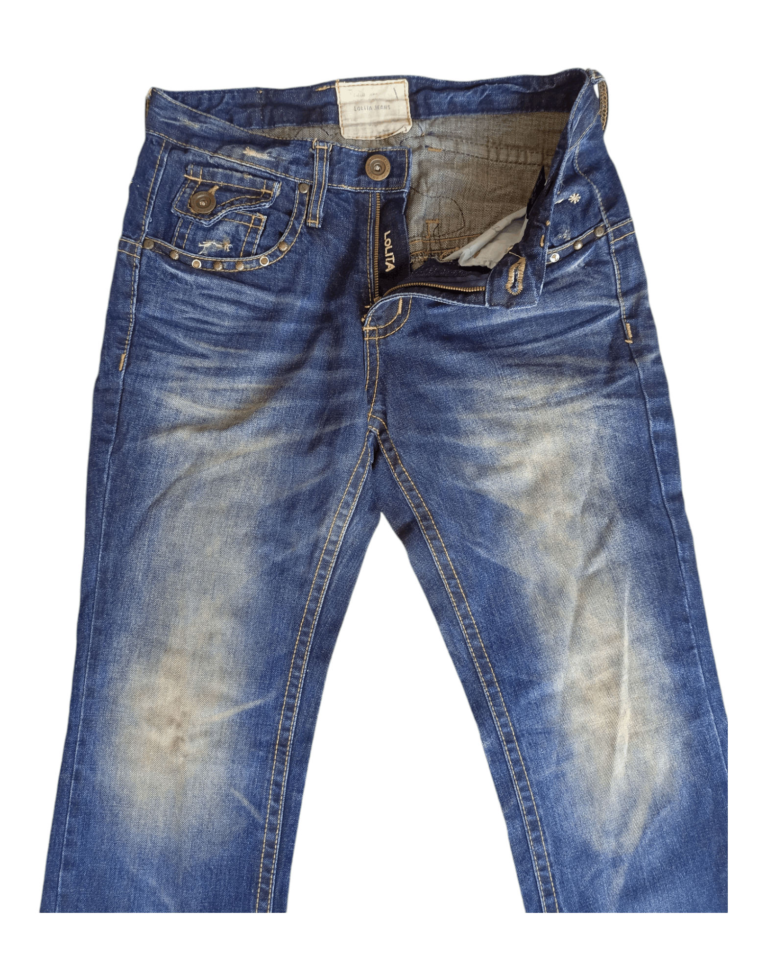 Japanese Brand Crazy Lolita Skulls Embroidery Mud Max Jeans Size US 28 / EU 44 - 13 Thumbnail