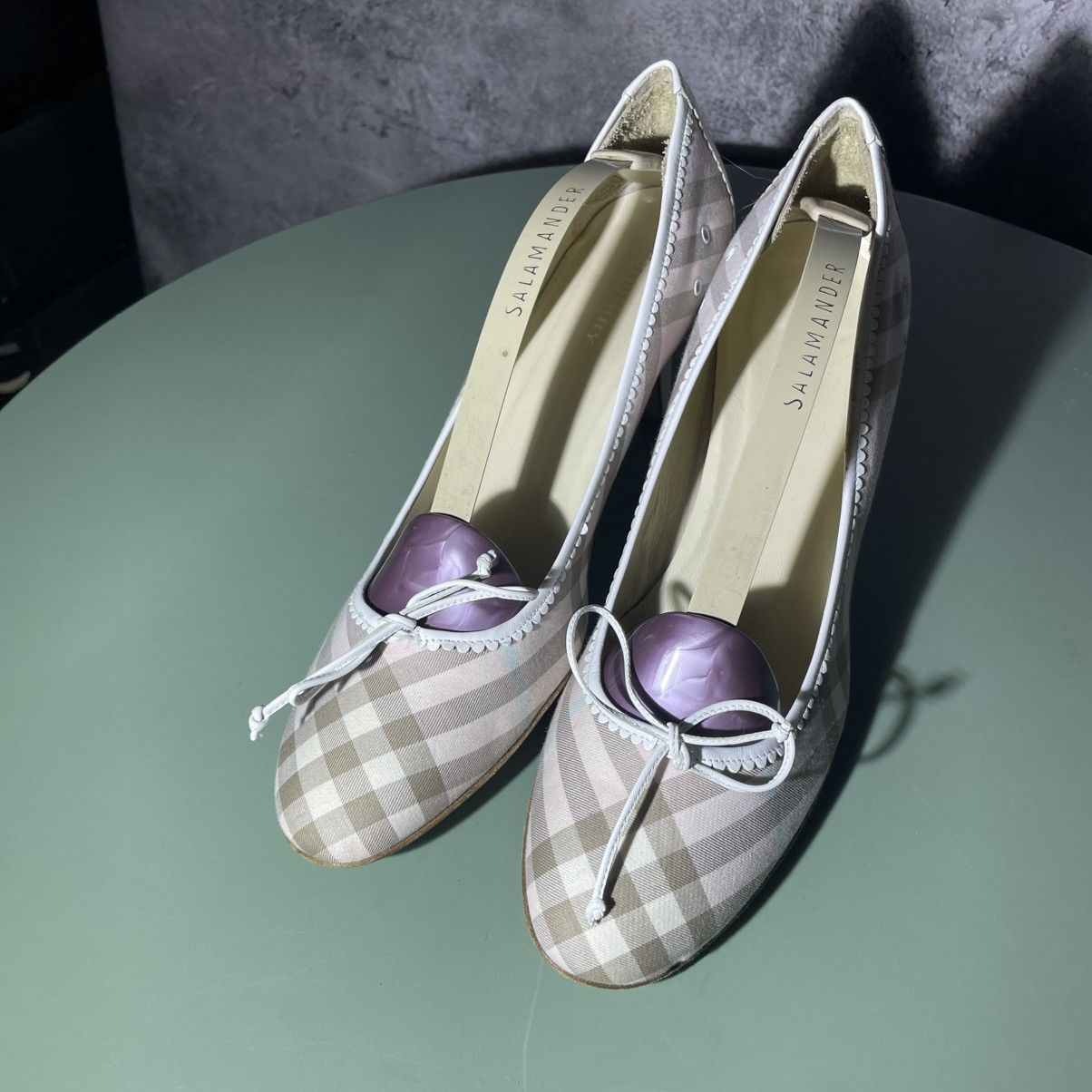 Burberry Vintage Burberry Heels Pink/Brown Nova Check Canvas Pumps Size US 10.5 / IT 40.5 - 3 Thumbnail