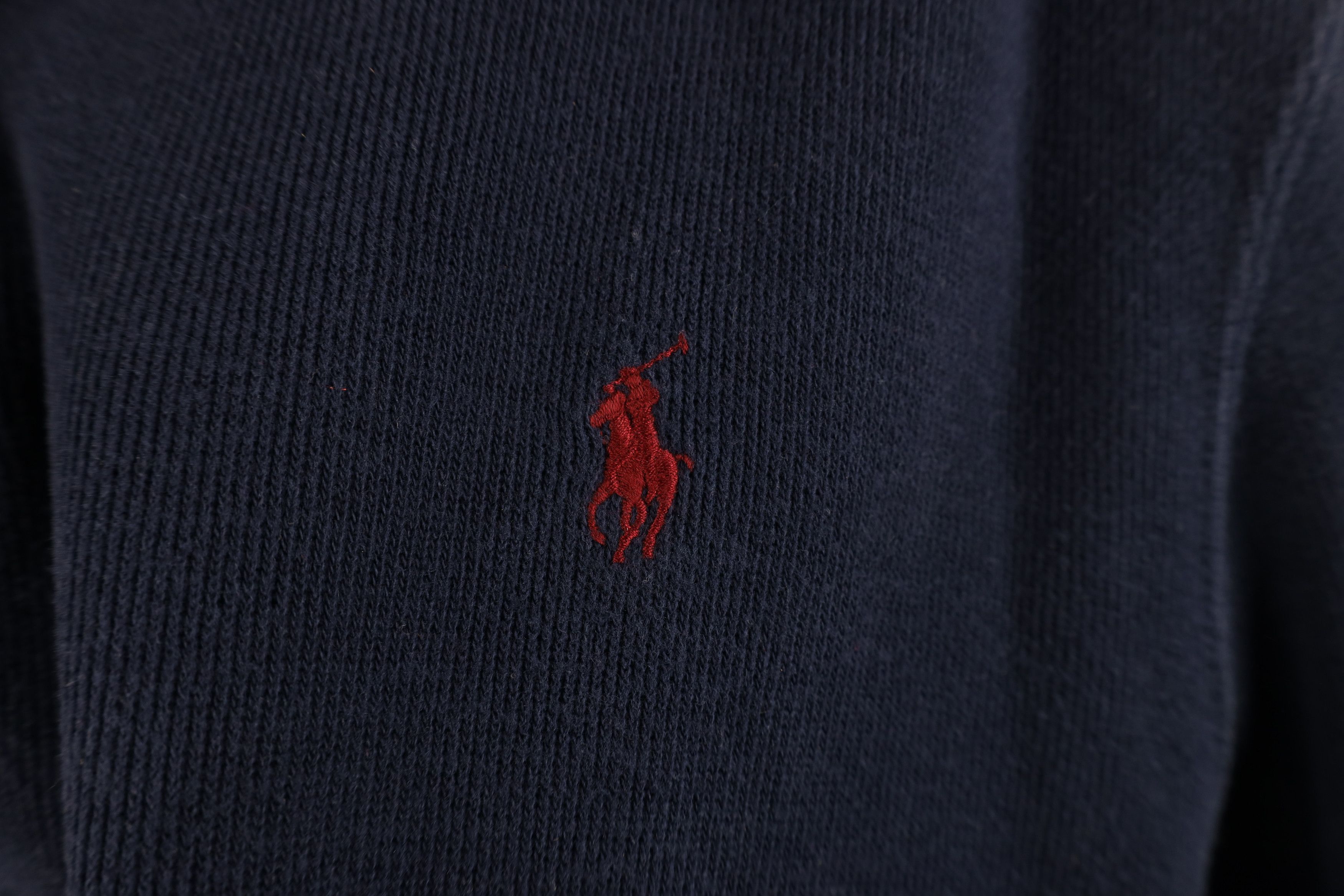 Ralph Lauren × Vintage Vintage 90s Ralph Lauren Cotton Ribbed Knit Half Zip Sweater Size US L / EU 52-54 / 3 - 4 Thumbnail