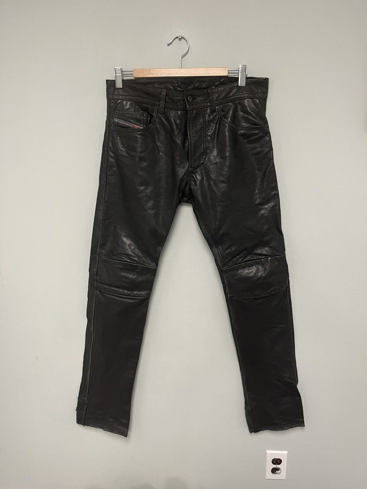 Diesel Distressed leather jeans. Size 29 Size US 29 - 1 Thumbnail