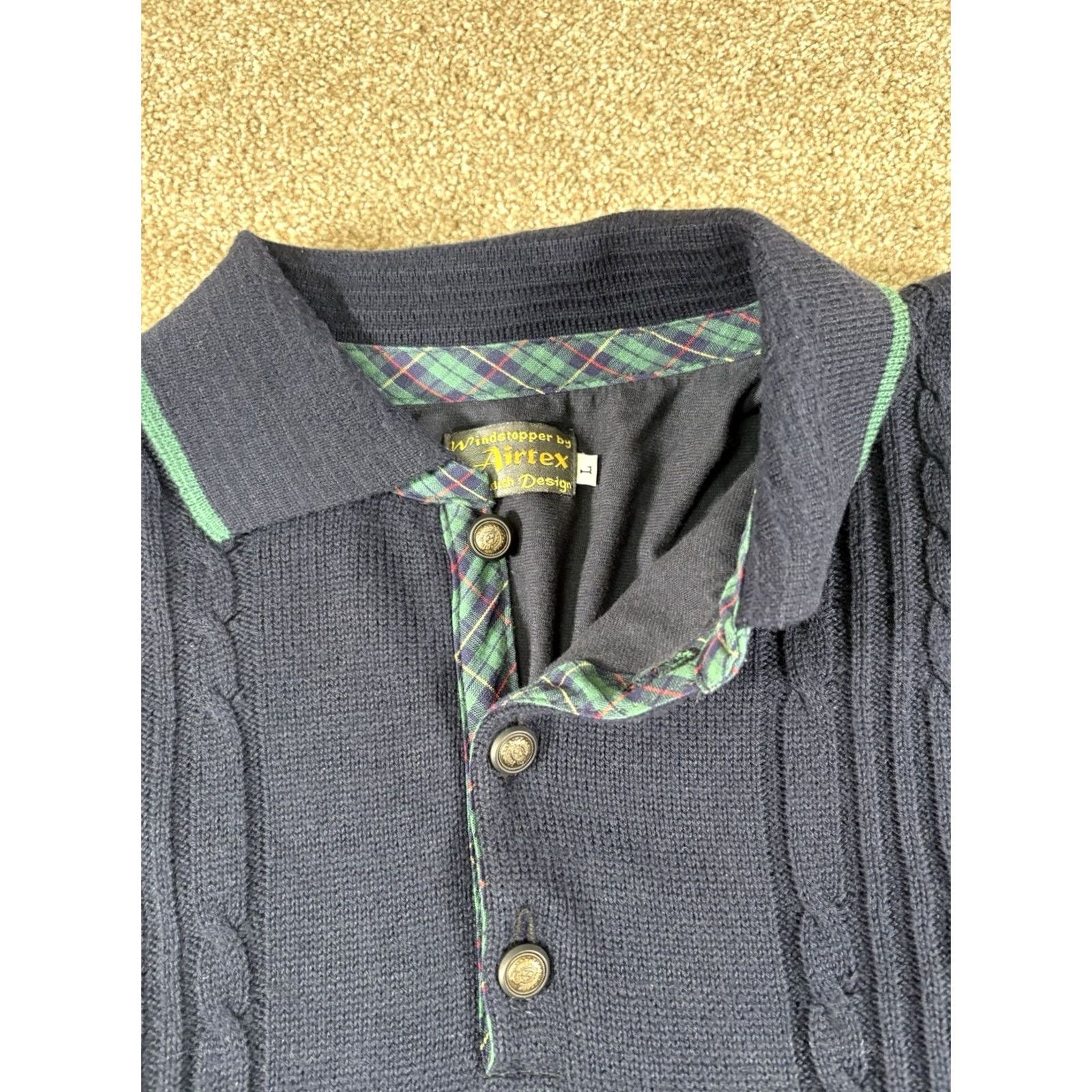 Vintage VINTAGE Windstopper By Airtex Swedish Design Henley Sweater Navy Blue Men’s L Size US L / EU 52-54 / 3 - 6 Thumbnail