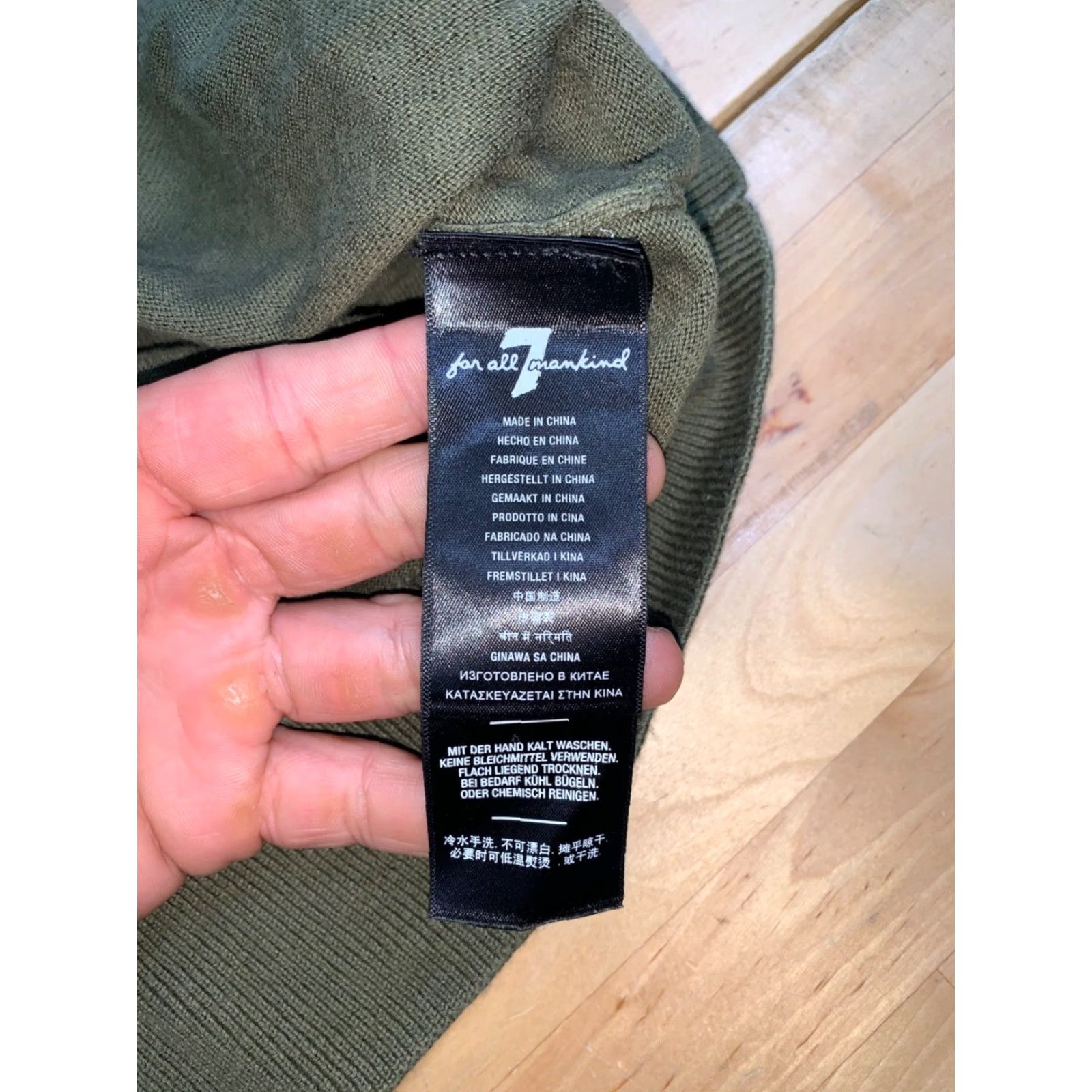 7 For All Mankind 7 for all Mankind Sweater Womens XL Green Cashmere Cotton Knit Pullover Casual Winter Spring Fall Long Sleeve Regular Fit, Solid Pattern Size XL / US 12-14 / IT 48-50 - 6 Thumbnail