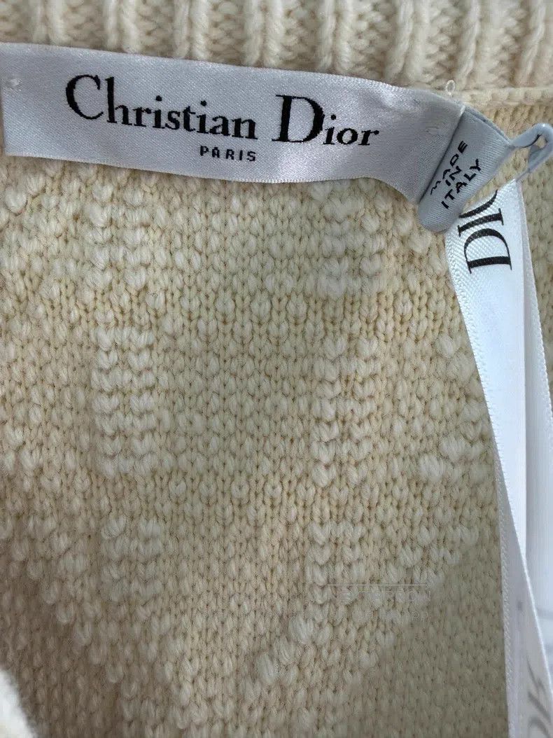 Dior Dior Diamond check navy collar knitted cardigan jacket Size M / US 6-8 / IT 42-44 - 4 Thumbnail