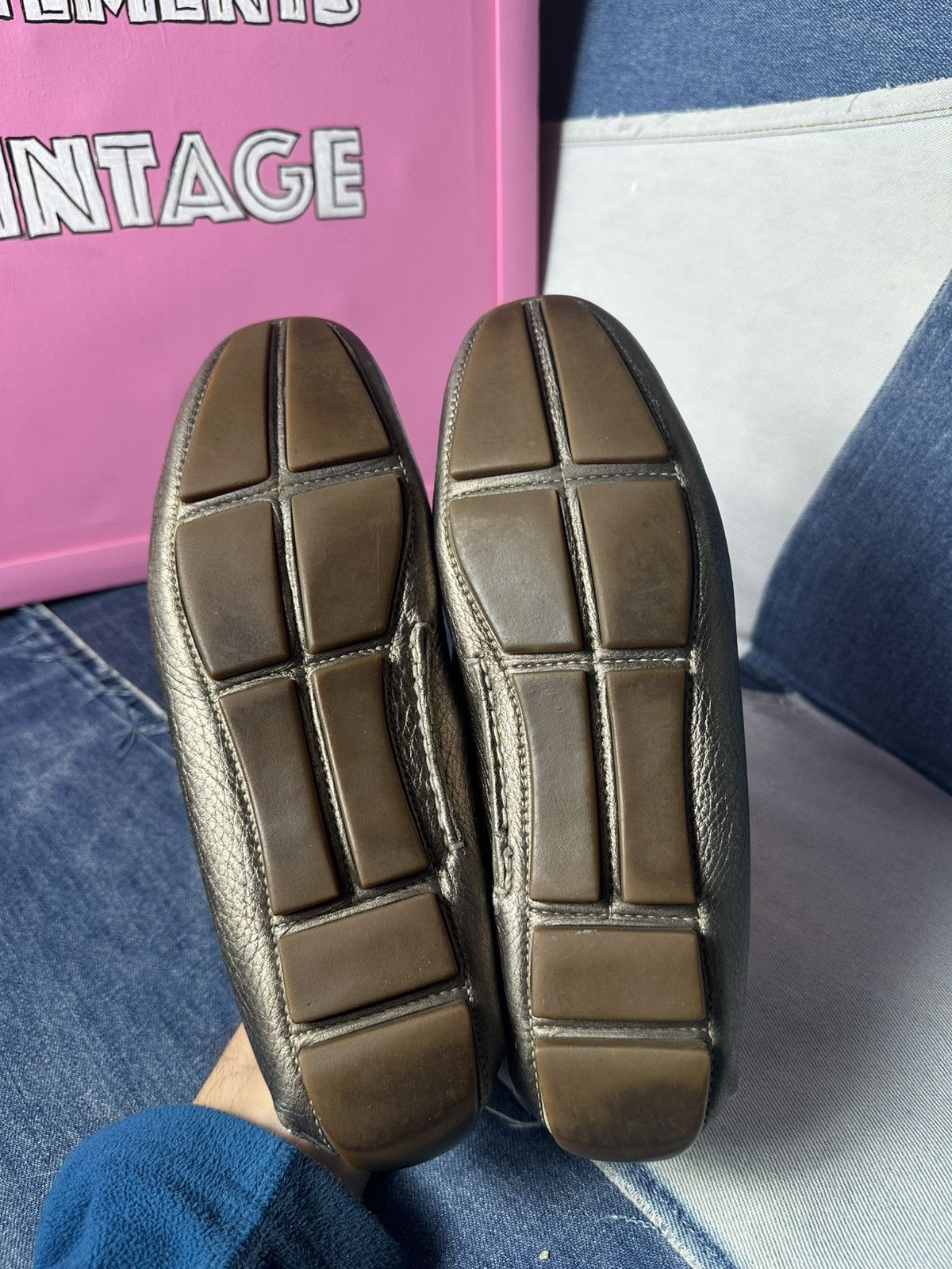 Prada Prada Leather Flats Loafers Logo Buckle Shoes Vintage Size US 8 / IT 38 - 21 Thumbnail