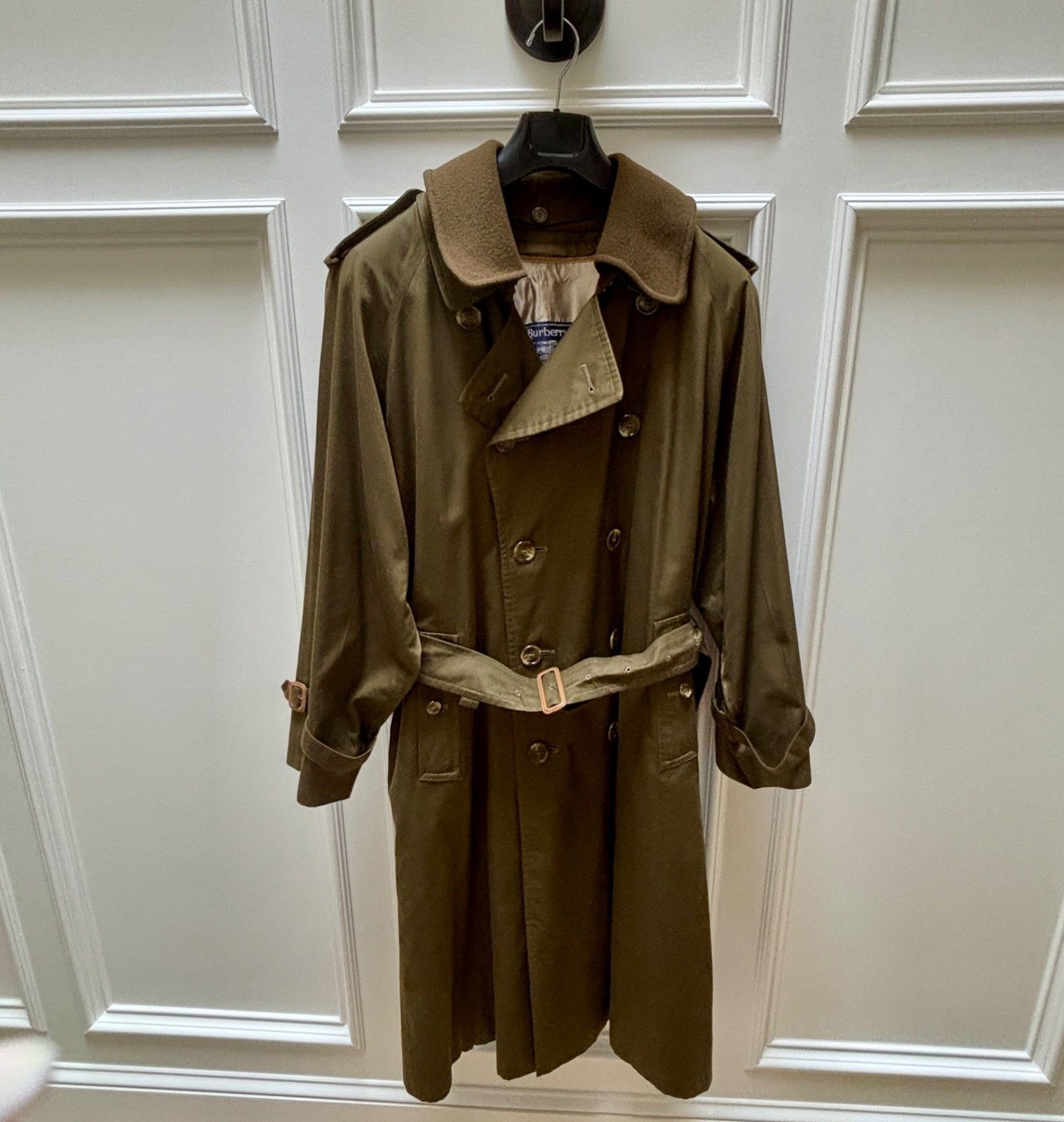 Burberry Rare M46 90s Burberry Trench Coat w/ Green House Check Size US XL / EU 56 / 4 - 2 Thumbnail
