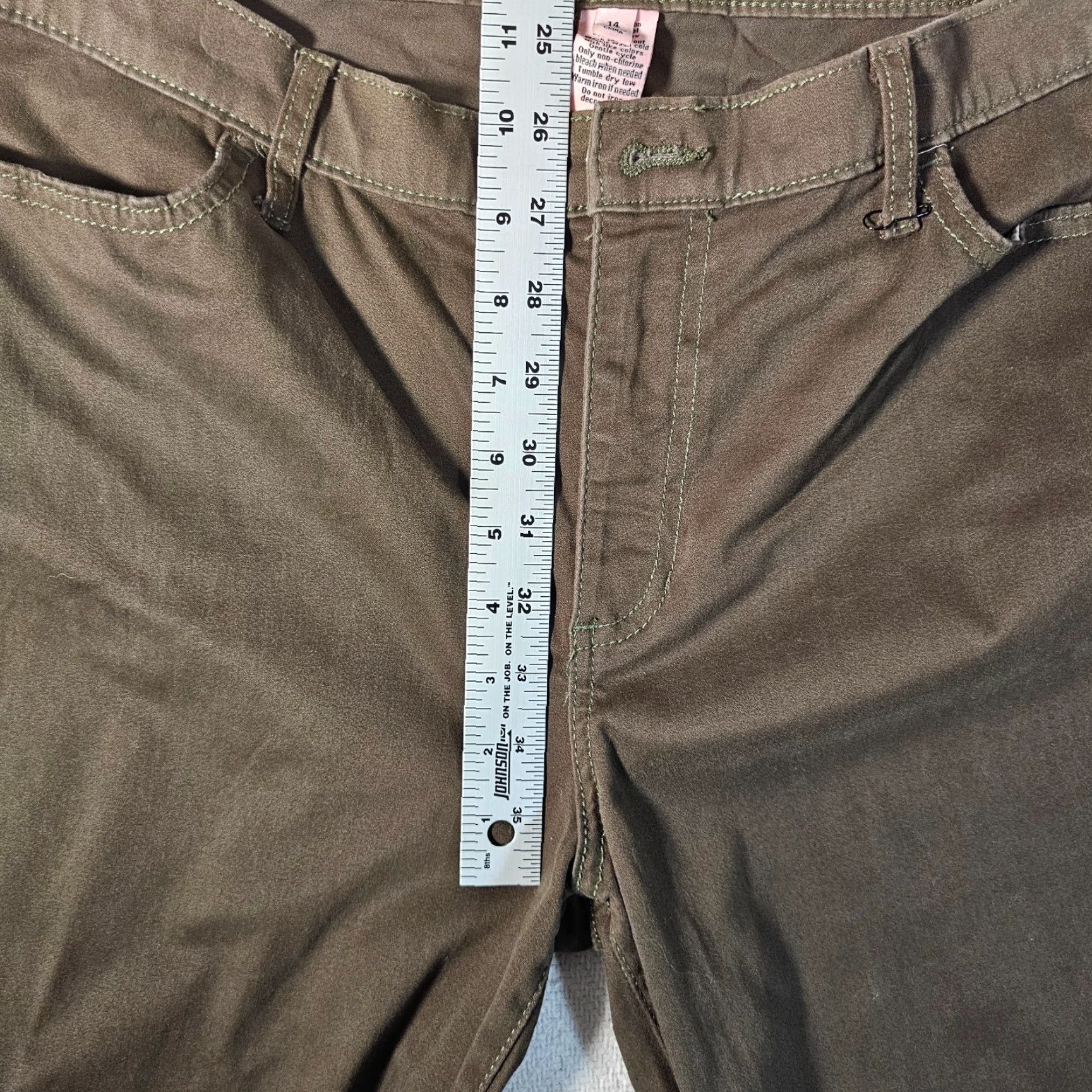 Juicy Couture Juicy Couture Pants Women Green Flat Front Skinny Cotton Blend 14 Regular 29in Inseam Y2K Size 36" / US 14 / IT 50 - 6 Thumbnail