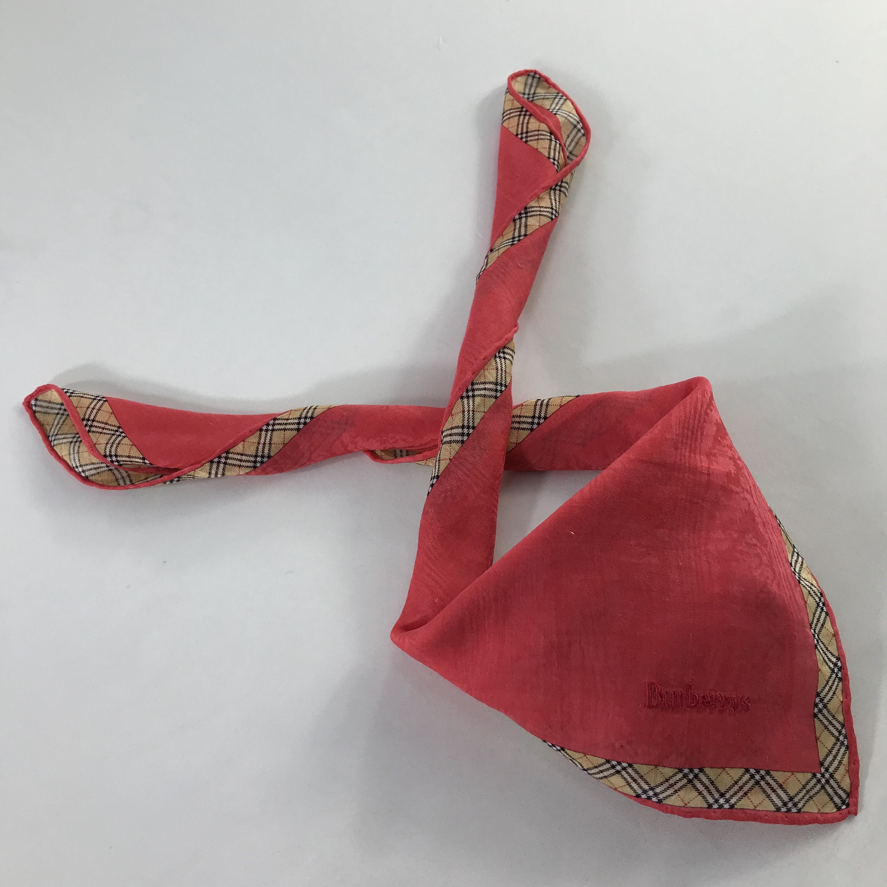 Burberry × Vintage Burberry Bandana / Handkerchief / Neckerchief - S1154 Size ONE SIZE - 4 Thumbnail