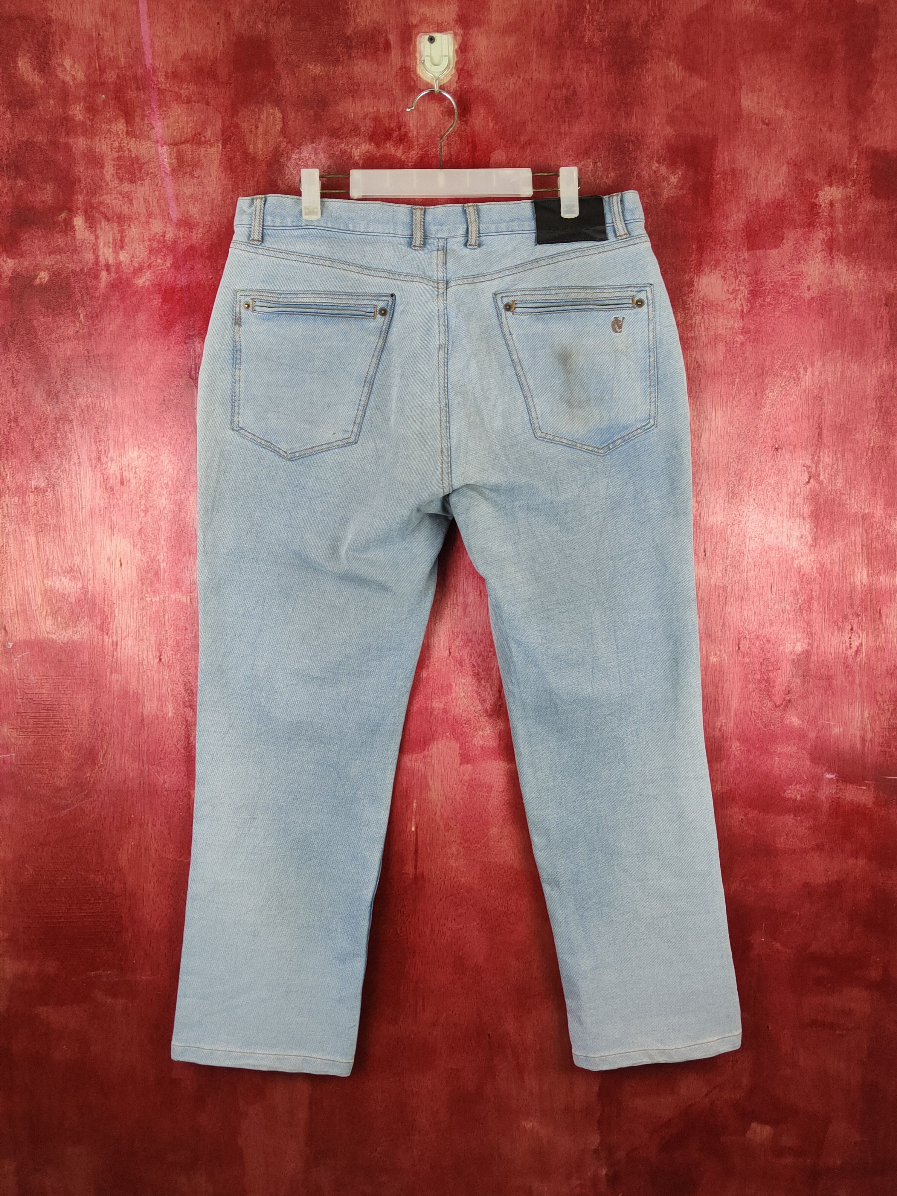 Japanese Brand Comme le vent Homme Blue Distressed Ripped Soft Jeans #S1637 Size US 35 - 9 Thumbnail