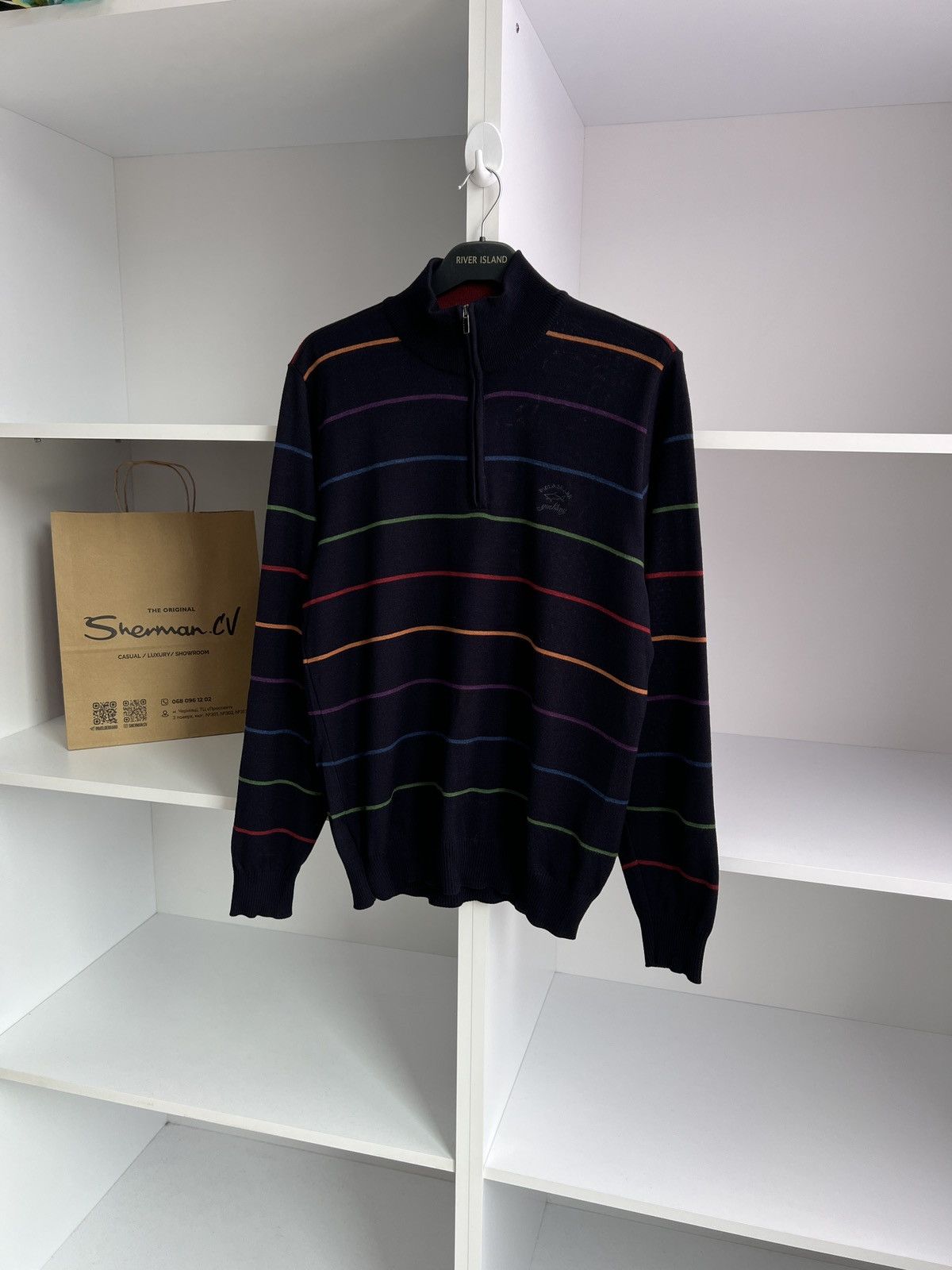 Designer × Paul & Shark × Vintage Vintage Paul Shark striped navy luxury sweater Size US M / EU 48-50 / 2 - 3 Thumbnail