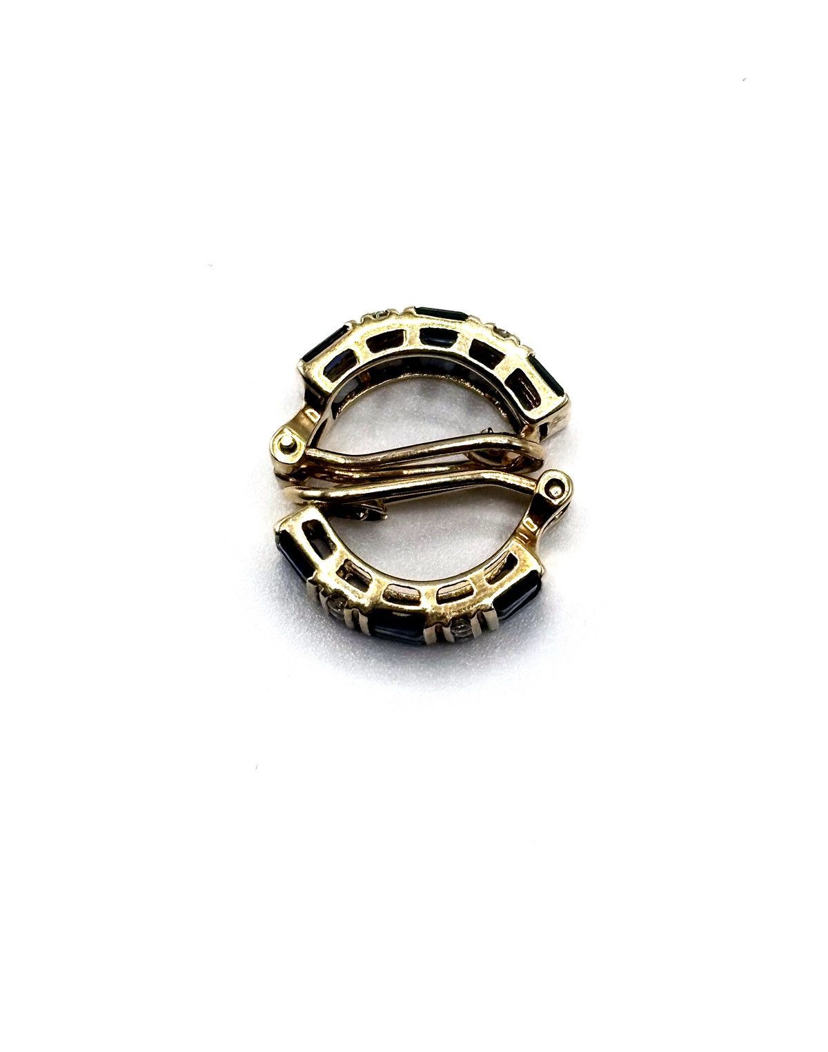 Other 14K Yellow Gold Sapphire Diamond Clip-On Earrings Size ONE SIZE - 5 Thumbnail