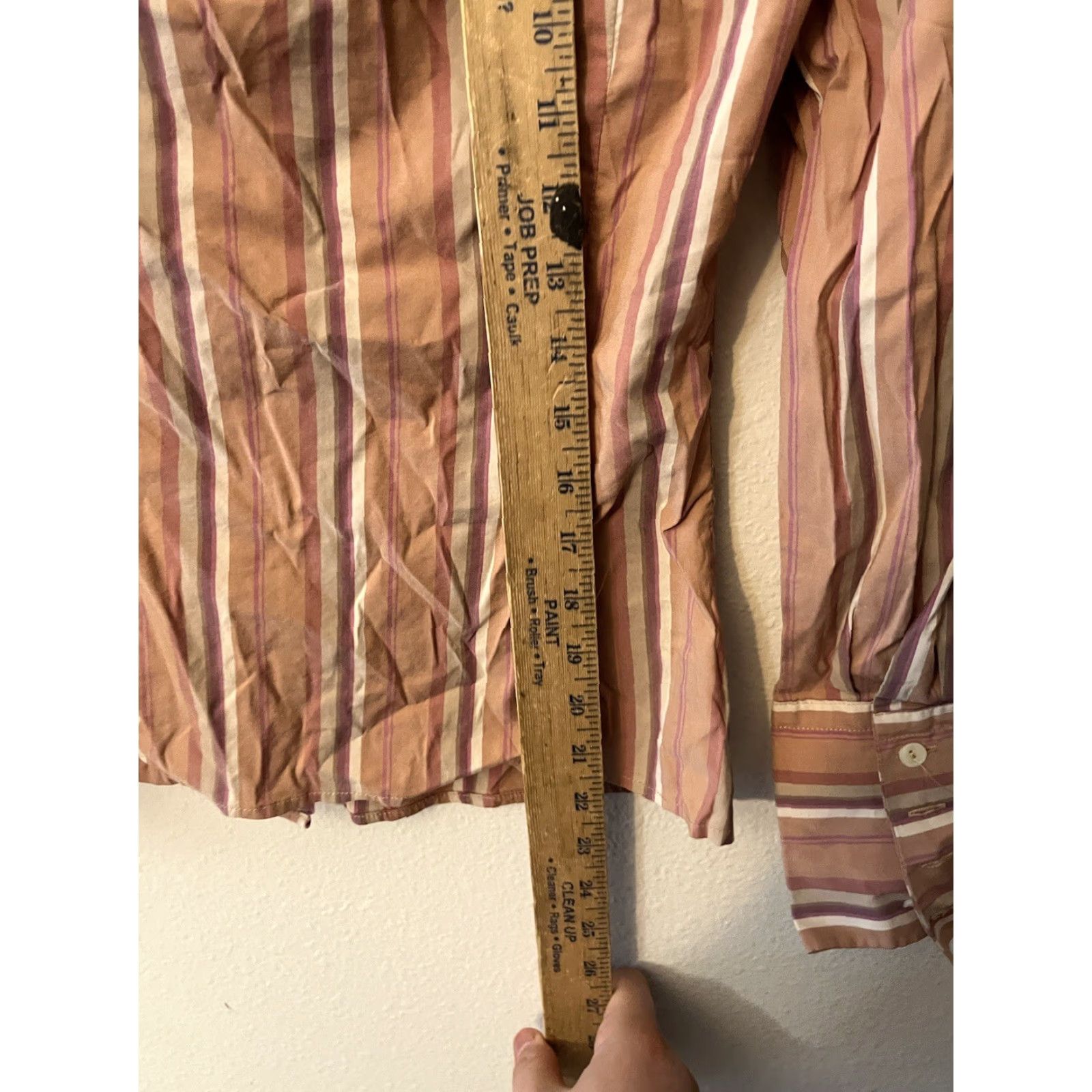 Zara Zara Career Tailored Shirt Women Small Beige Caramel Striped 100% Cotton Womens Size S / US 4 / IT 40 - 5 Thumbnail