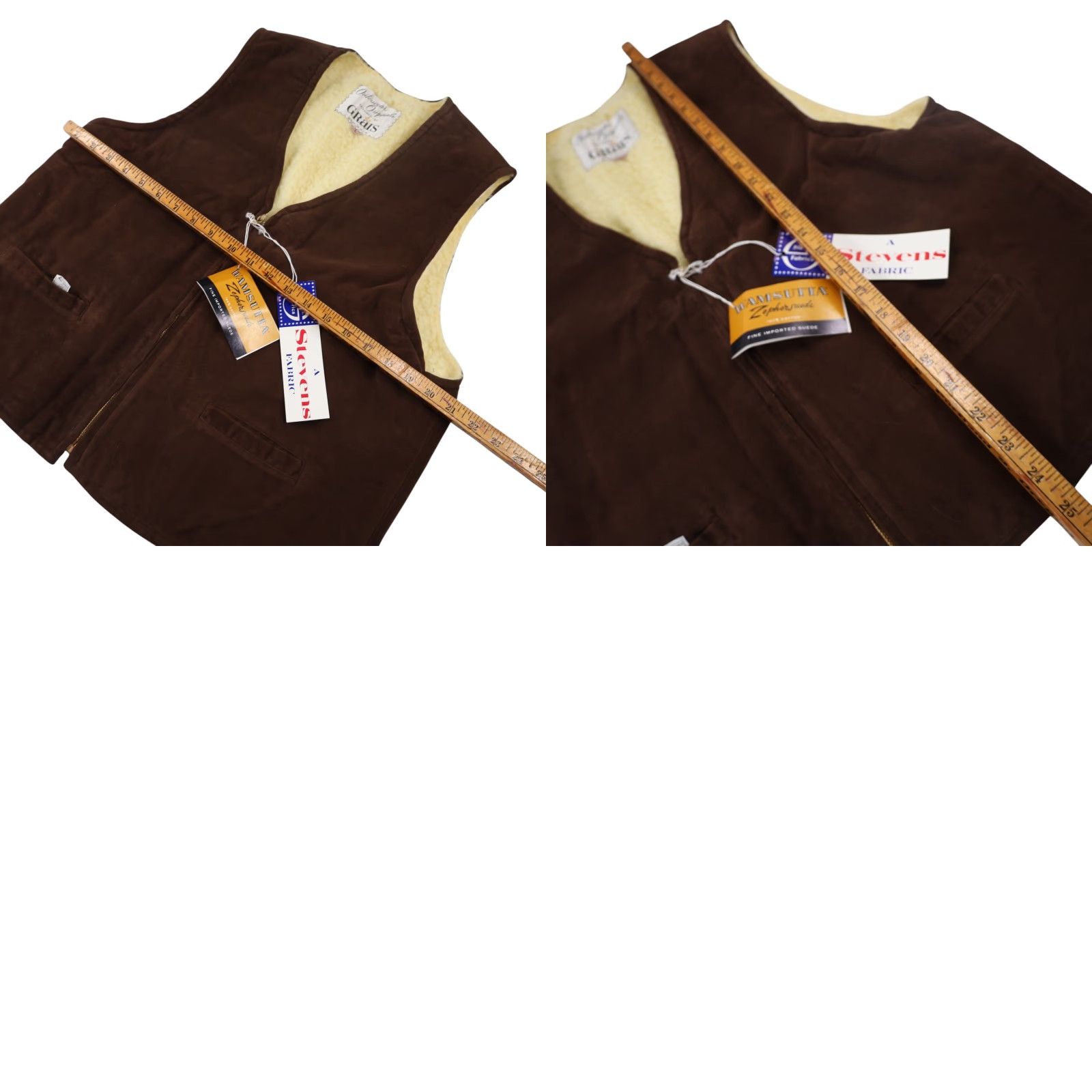 Vintage VINTAGE Grais Suede Vest Sherpa L Brown Mens Large NWT Size US L / EU 52-54 / 3 - 8 Thumbnail