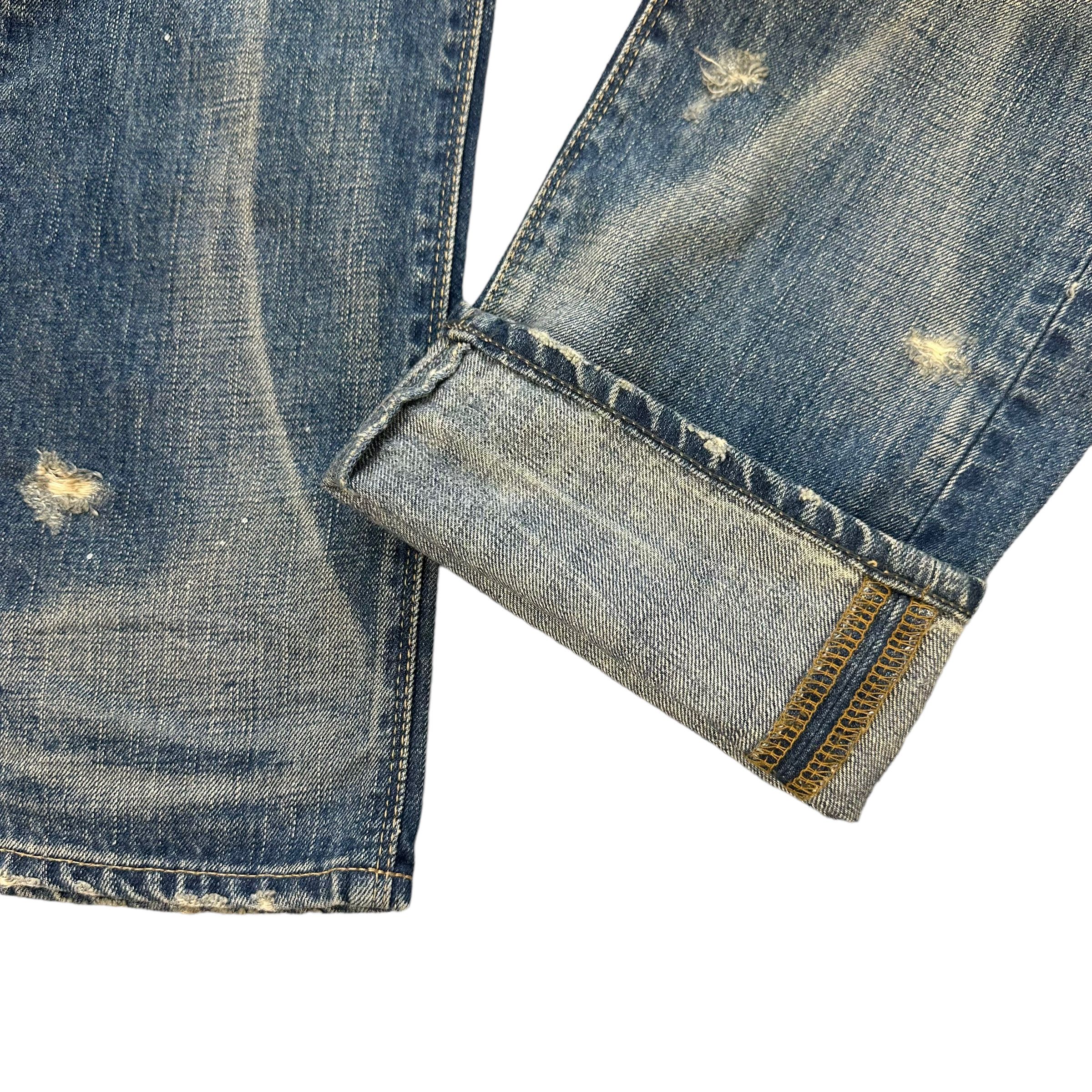 GOSTAR DE FUGA TRASHED🔥 GOSTA DE FUGA FLY BUTTON WASHED JEANS #7628-158 Size 33" - 7 Thumbnail