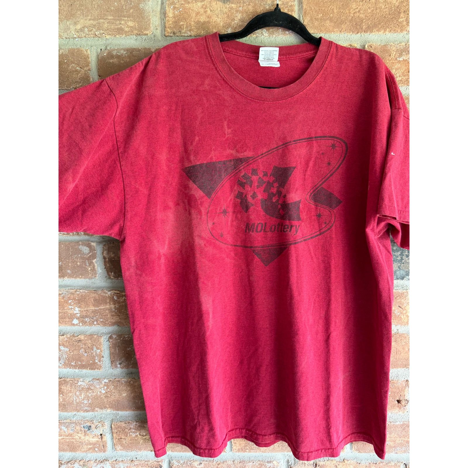 Gildan MO Lottery Shirt XL Red Faded Graphic Gildan Vintage Tee Size US XL / EU 56 / 4 - 3 Thumbnail