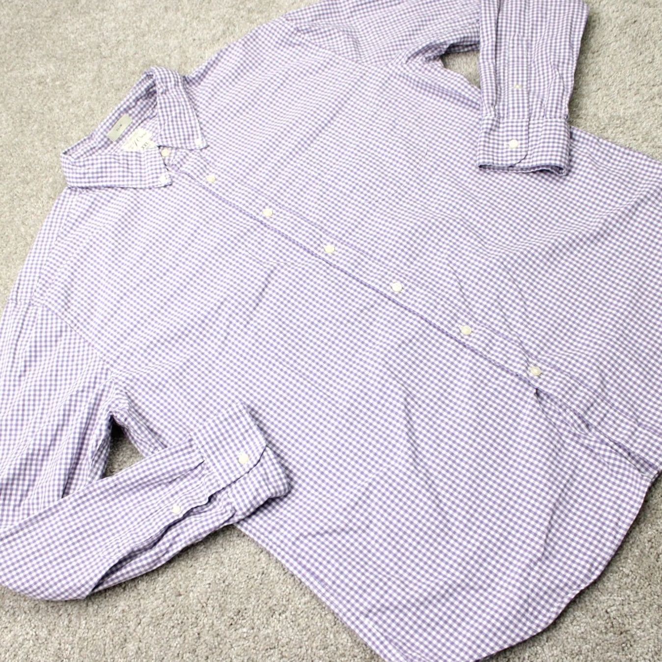 J.Crew J. Crew Button-Up Shirt Mens 2XL Slim Purple Plaid 100's Cotton Blend L/S Size US XXL / EU 58 / 5 - 7 Thumbnail