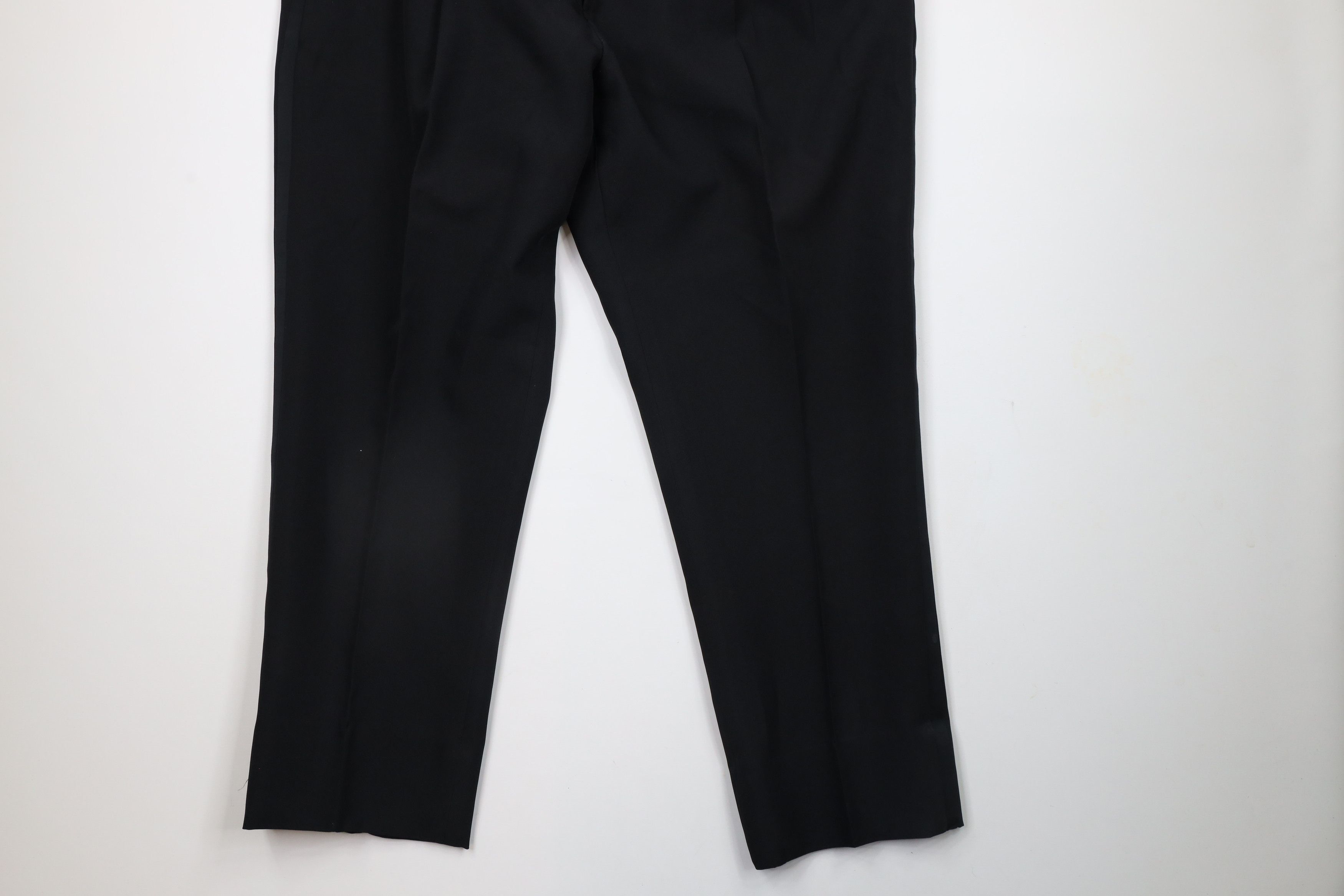 Vintage Vintage 90s Satin Striped Buckle Waist Tuxedo Pants Black Size US 44 / EU 60 - 4 Thumbnail