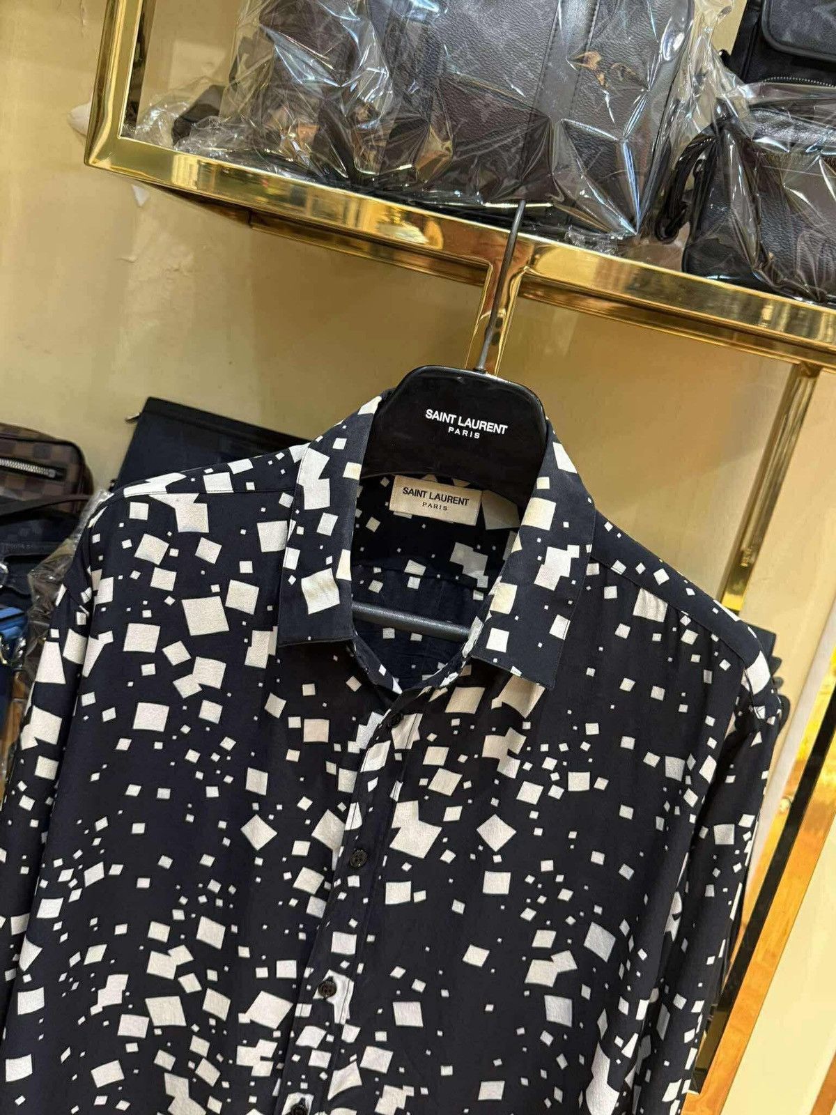 Saint Laurent Paris HEDI SLIMANE X SAINT LAURENT SQUARE PRINTED VISCOSE SHIRT 42 Size US L / EU 52-54 / 3 - 2 Thumbnail