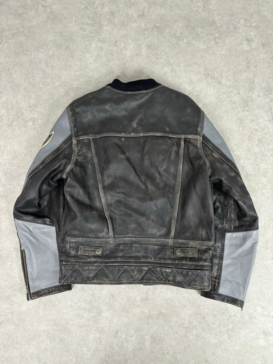Moschino AW2020 Moschino Faded Leather Trucker Bomber Grey Jacket Size US M / EU 48-50 / 2 - 6 Thumbnail