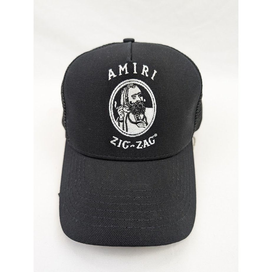 Amiri o1rshd1 Q:5 / Size: OS / Zig Zag Trucker Hat / Cap in Black Size ONE SIZE - 2 Thumbnail