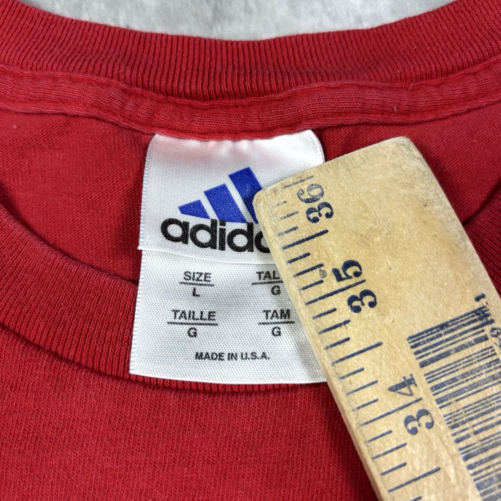 Adidas VINTAGE Adidas Swim Athletics Red T Shirt Mens L Large Cotton Crew Neck Graphic Print 90s Sports Captain America Size US L / EU 52-54 / 3 - 8 Thumbnail