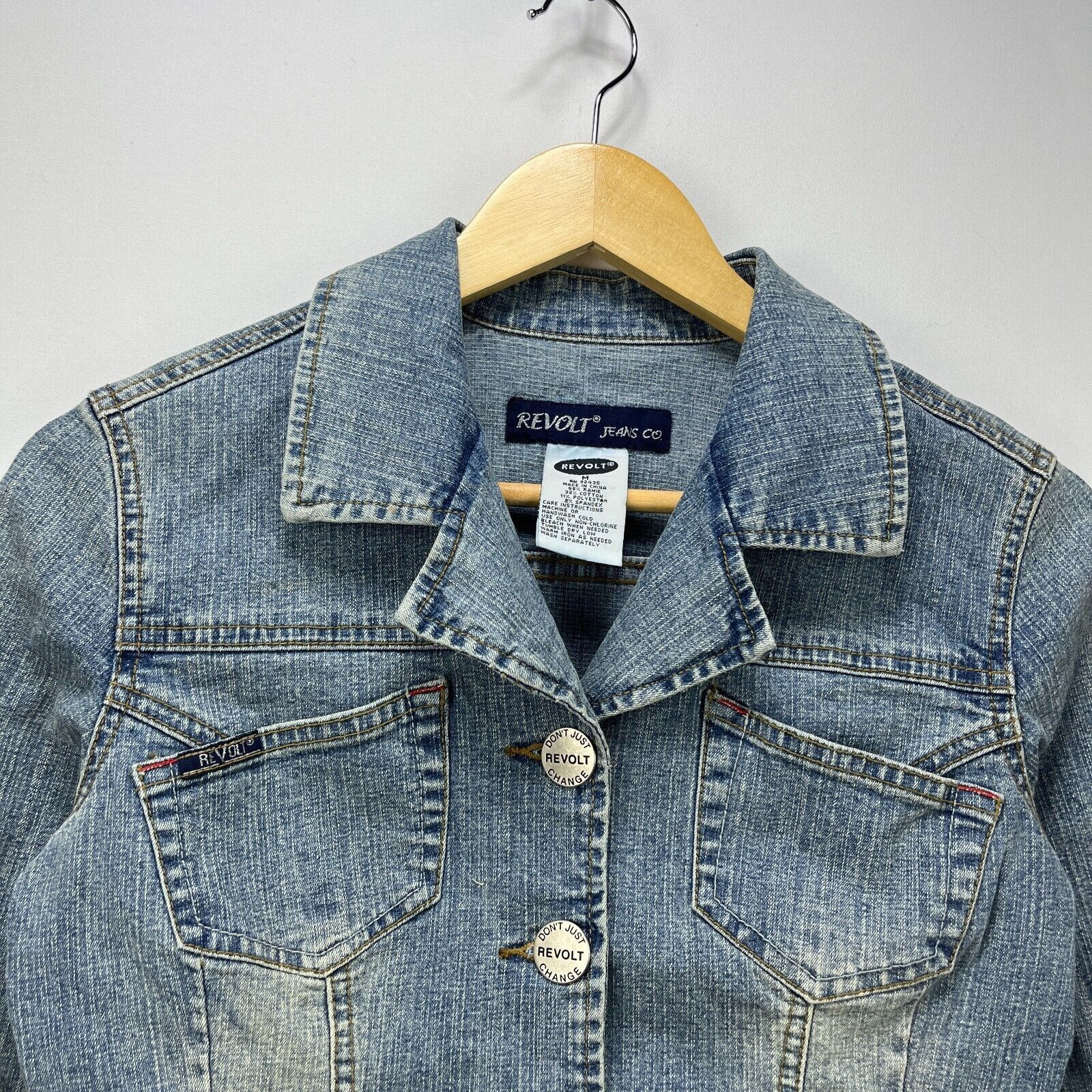 Vintage Vintage Y2K Revolt Jeans Womens Denim Medium Cropped Style Size M / US 6-8 / IT 42-44 - 7 Thumbnail