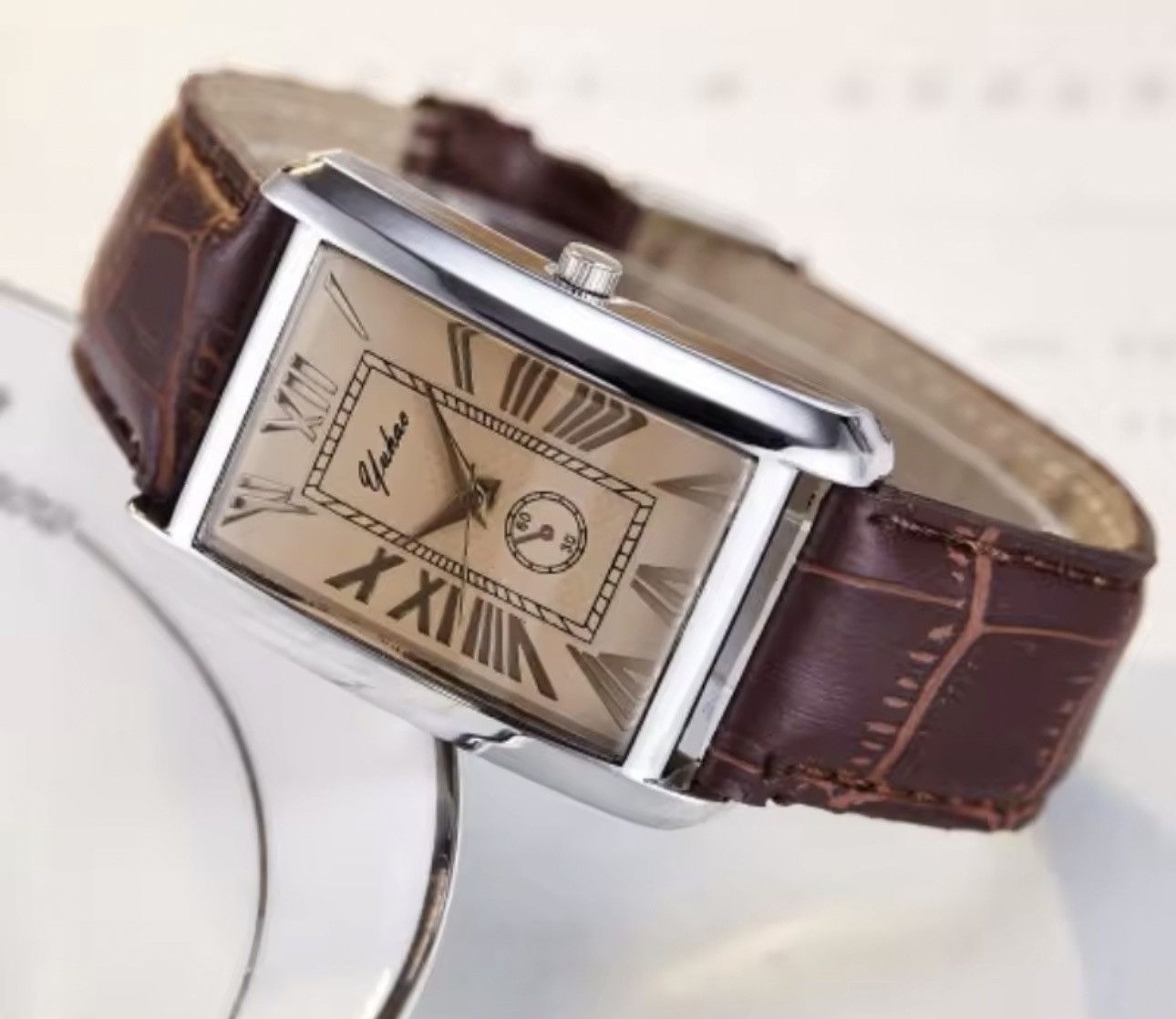 Jewelry Luxury Rectangle Dial Watch Size ONE SIZE - 4 Thumbnail