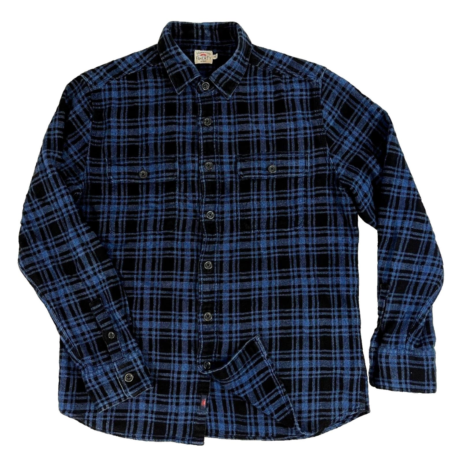 Faherty VINTAGE Faherty Indigo Workshirt Indigo Night Plaid Flannel Button-Up M Faherty Mens Size US M / EU 48-50 / 2 - 2 Thumbnail