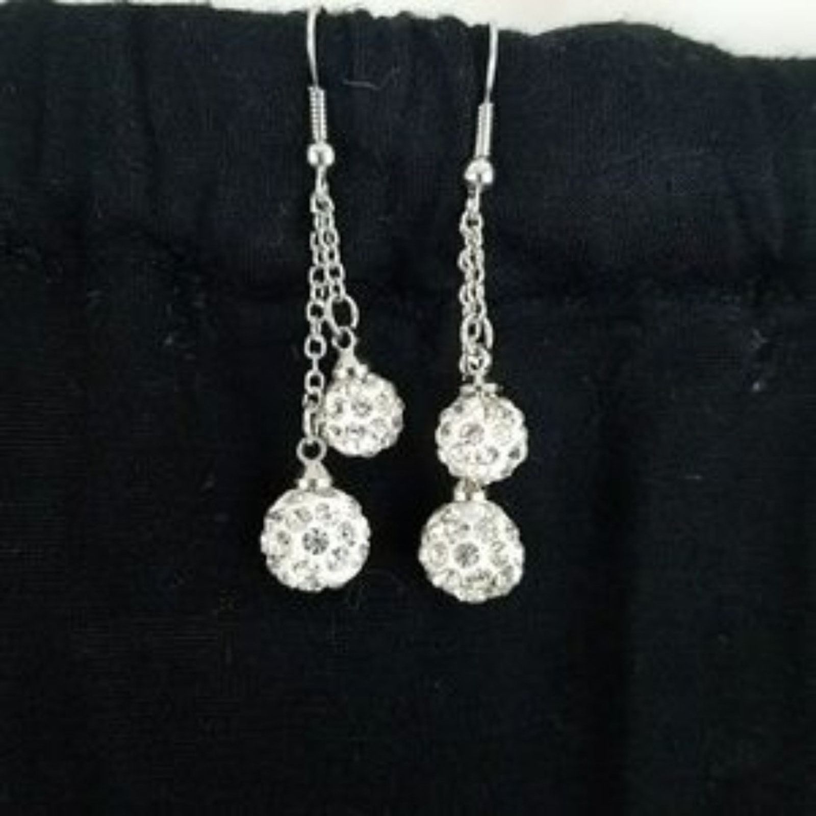 Other NEW Crystal Elements Fashion Sterling Silver Plated Earrings Size ONE SIZE - 2 Thumbnail