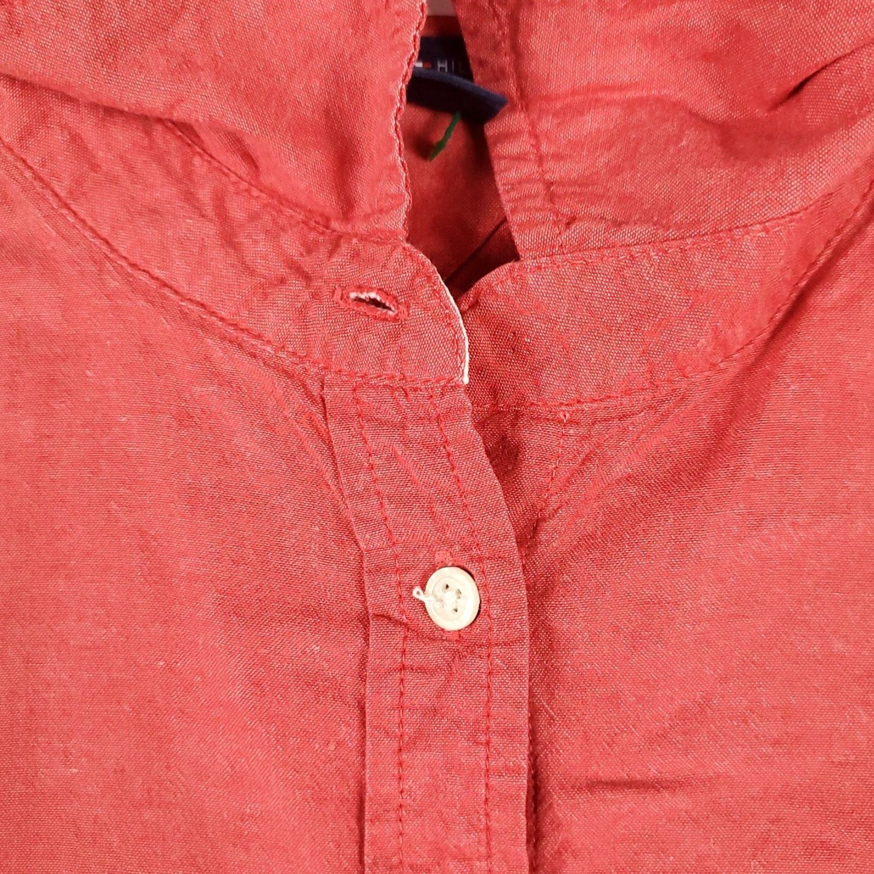 Tommy Hilfiger VINTAGE Tommy Hilfiger Women's Shirt Adult 2XL Pink Button-Up Casual Cotton Spring Summer Women Size XXL / US 16-18 / IT 52-54 - 3 Thumbnail