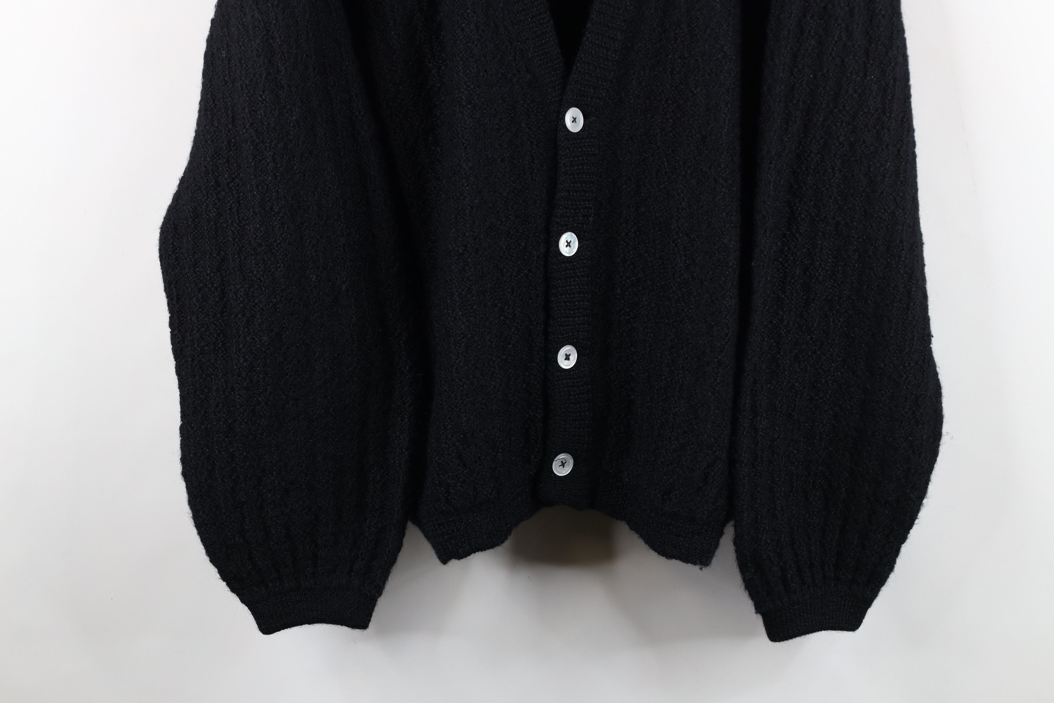 Vintage 50s 60s Rockabilly Knit Cardigan Sweater USA Black