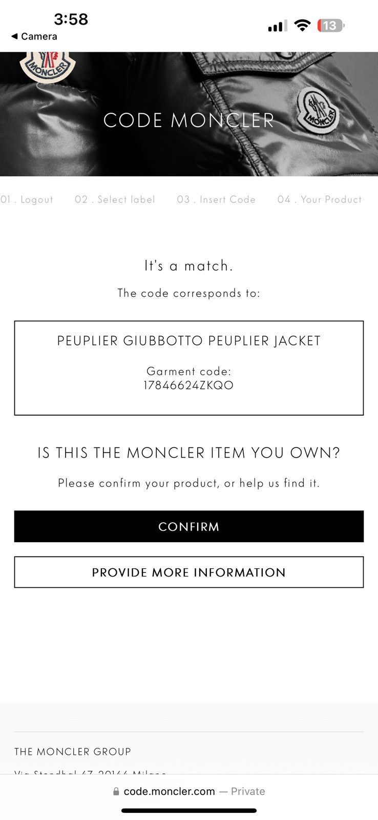 Moncler Moncler PEUPLIER GIUBBOTTO Size US S / EU 44-46 / 1 - 6 Thumbnail