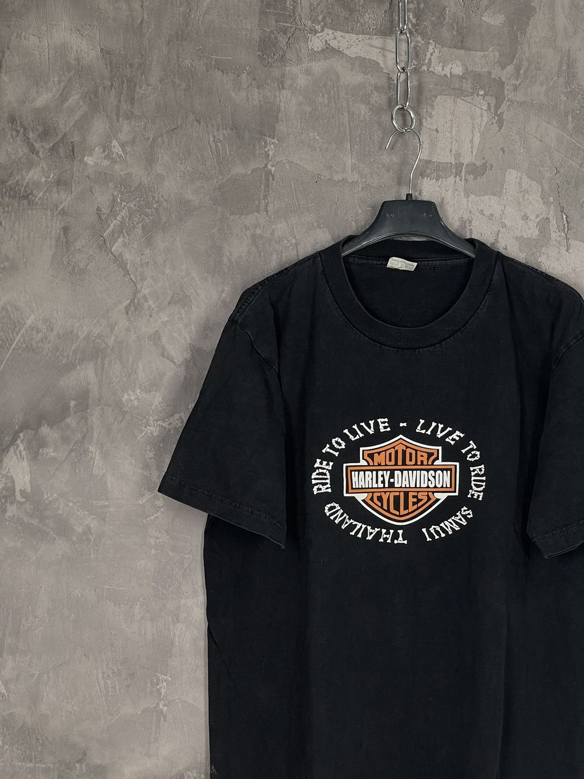 Harley Davidson × Vintage Vintage Y2K Harley Davidson Stone Fadd Big Logo Rare T-Shirt Size US XL / EU 56 / 4 - 4 Thumbnail