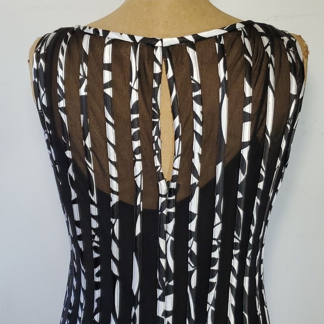 Other Xscape Size 14/XL Dress Black White Floral Stripe Sleeveless Size L / US 10 / IT 46 - 8 Thumbnail