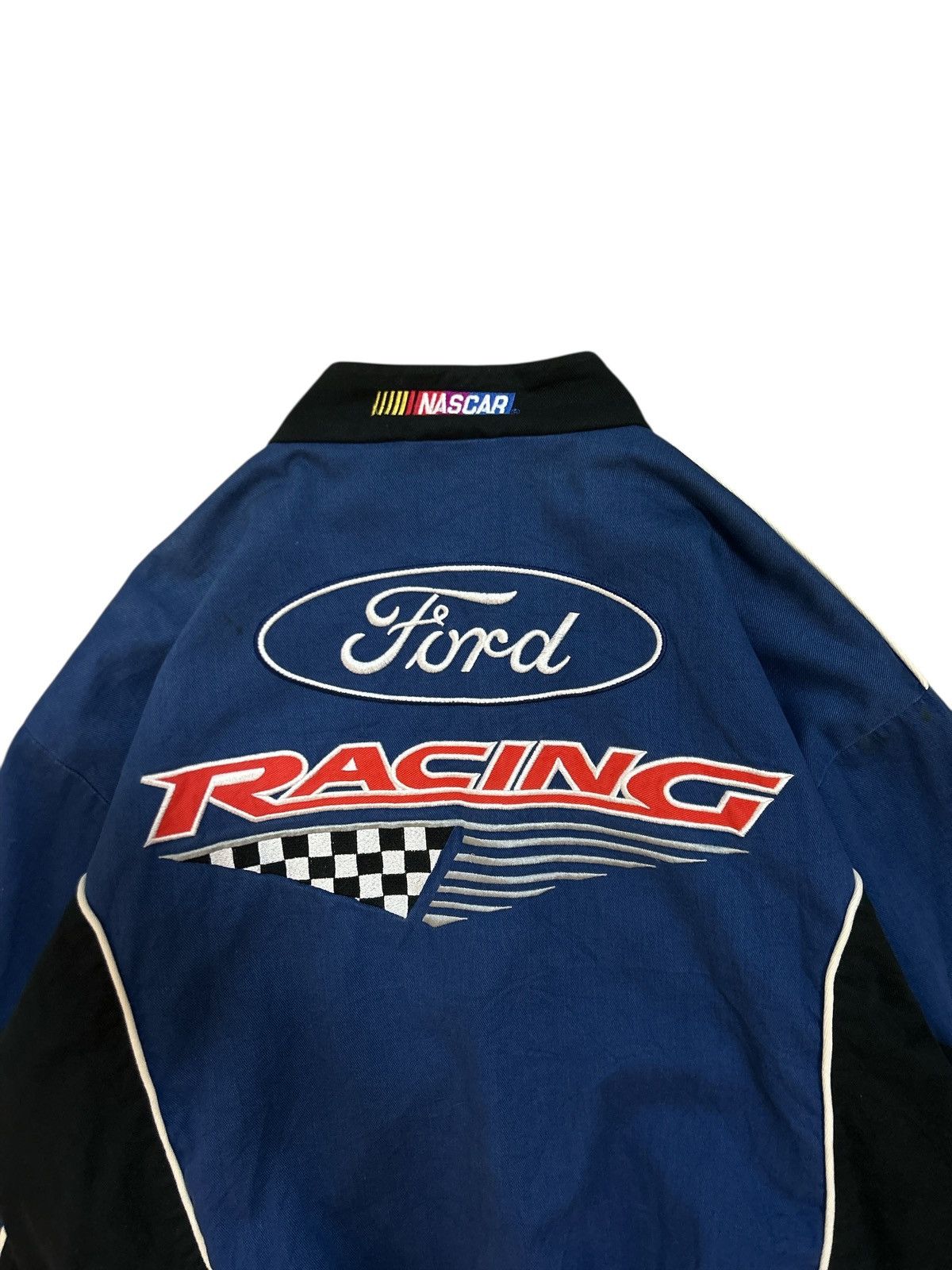 Vintage Iconic 90s/Y2K Ford Racing NASCAR Jacket ESSEX Racing Style Size US L / EU 52-54 / 3 - 7 Thumbnail