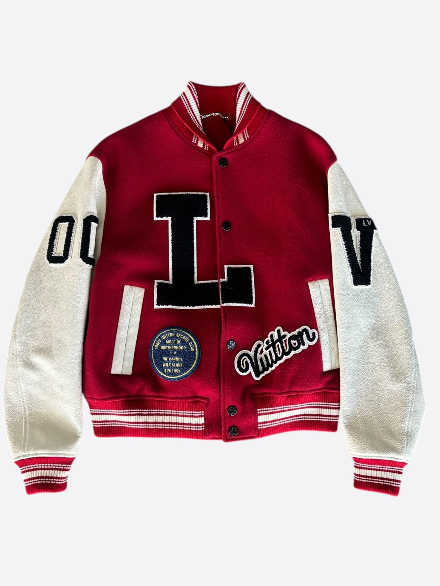 Louis Vuitton Louis Vuitton Red & White Dreaming Varsity Jacket Size US M / EU 48-50 / 2 - 1 Thumbnail