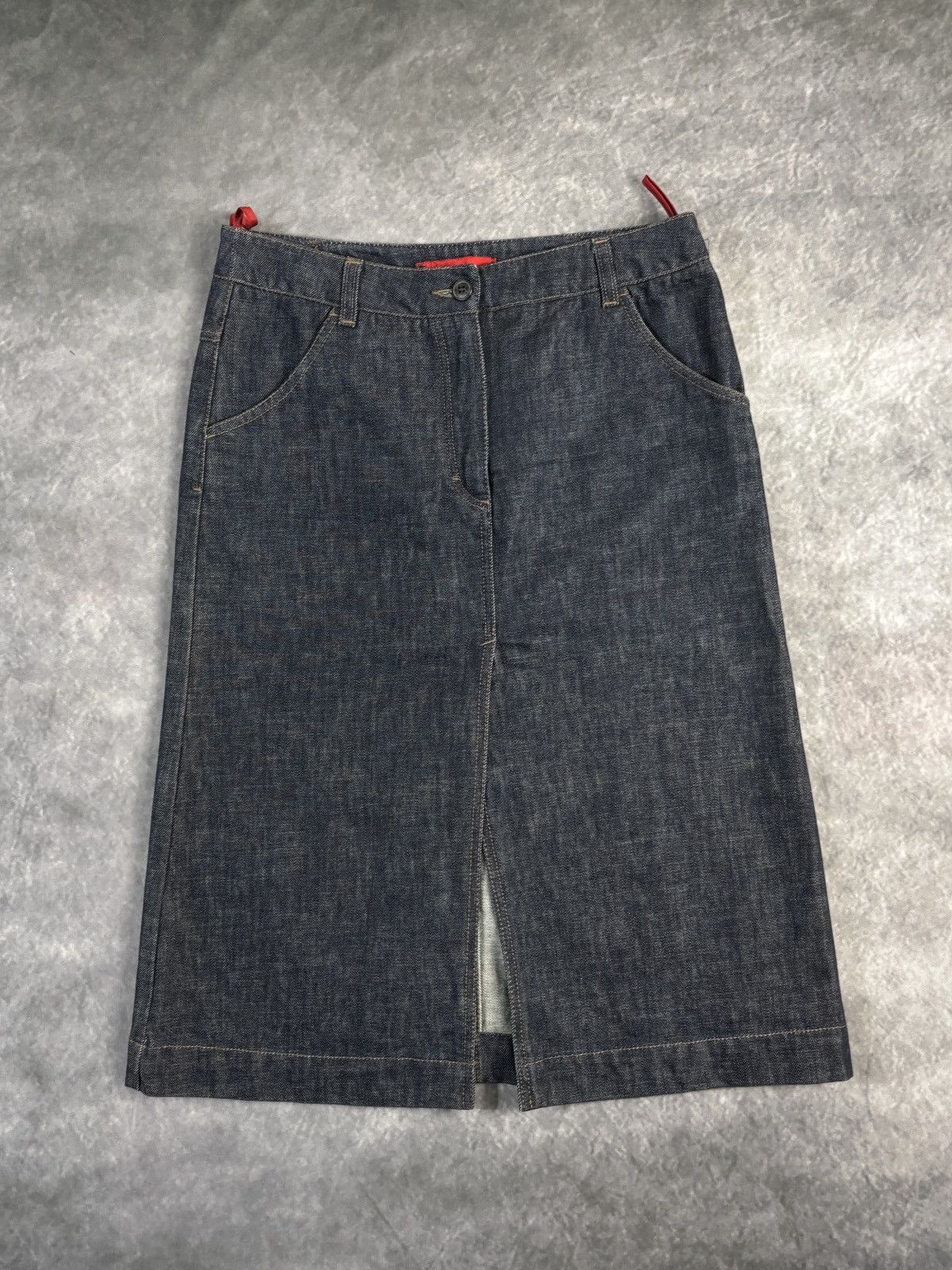 Prada × Vintage 2000s Prada Sport Vintage Prada Denim Maxi Skirt 1990s Long Size 28" / US 6 / IT 42 - 22 Thumbnail